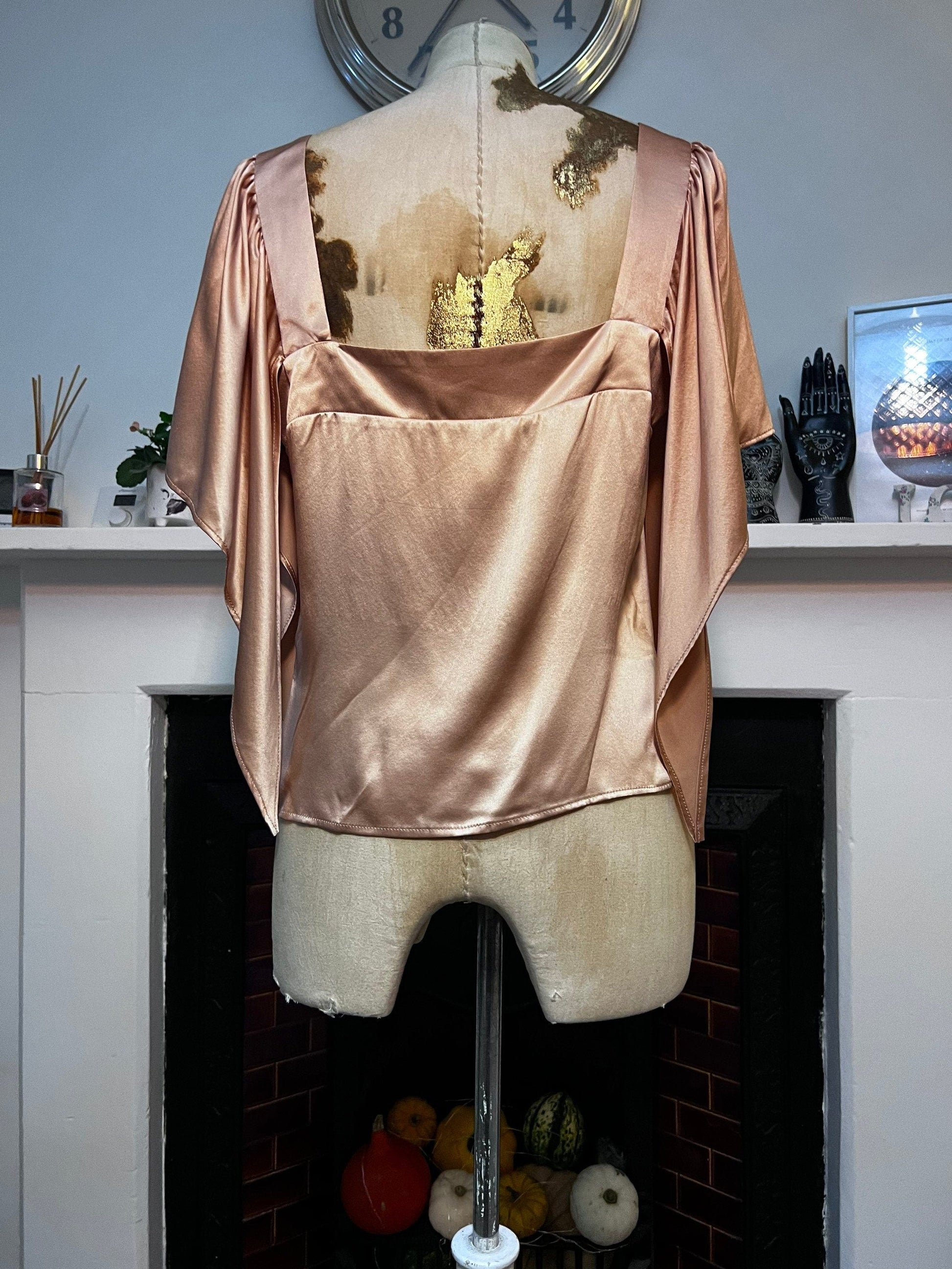 Vintage Rose Gold Silk Blouse - Paul and Joe Paris Silk Top - French Silk Blouse - Immaculate Vintage Blouse - Size 3