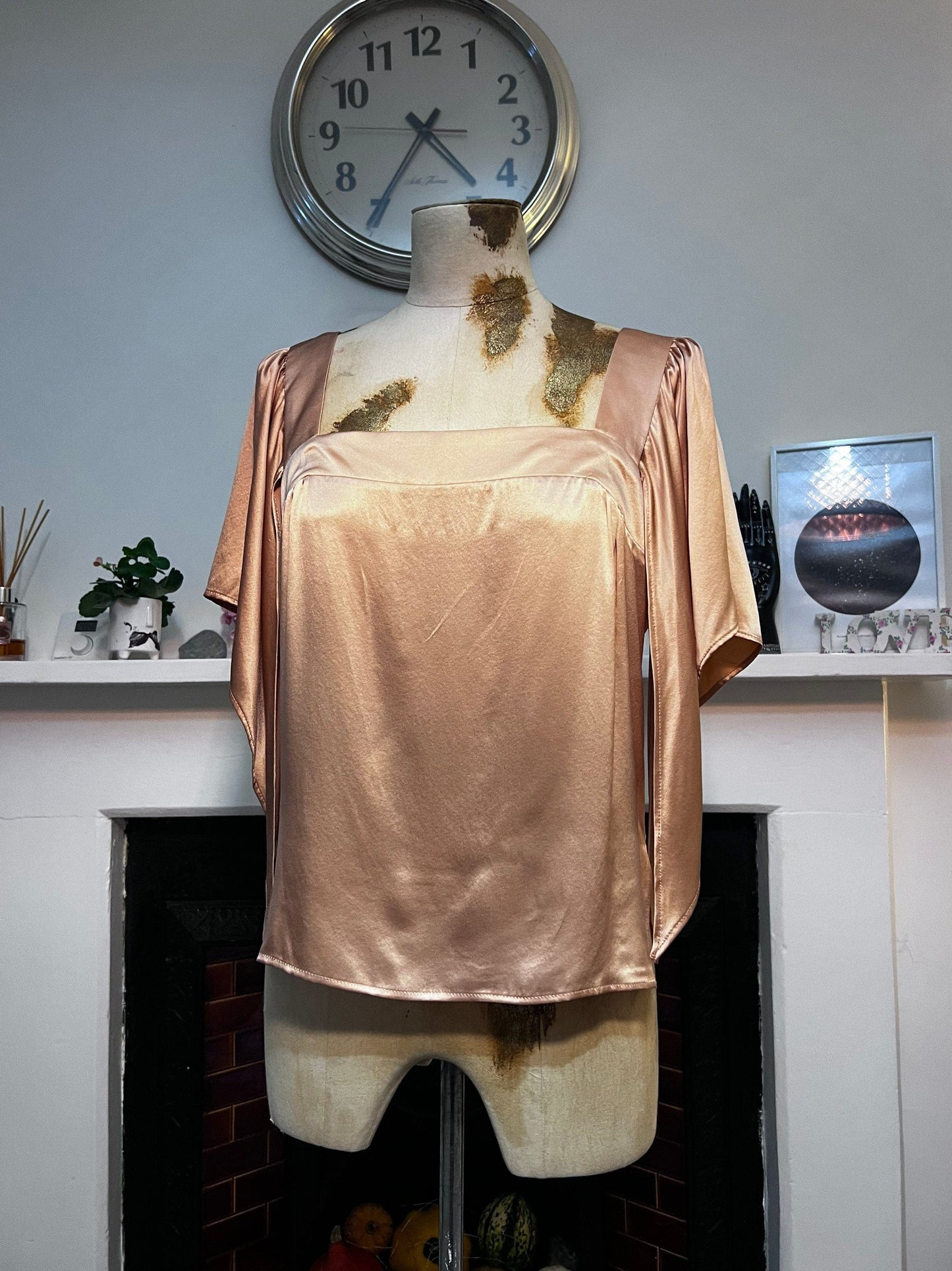 Vintage Rose Gold Silk Blouse - Paul and Joe Paris Silk Top - French Silk Blouse - Immaculate Vintage Blouse - Size 3