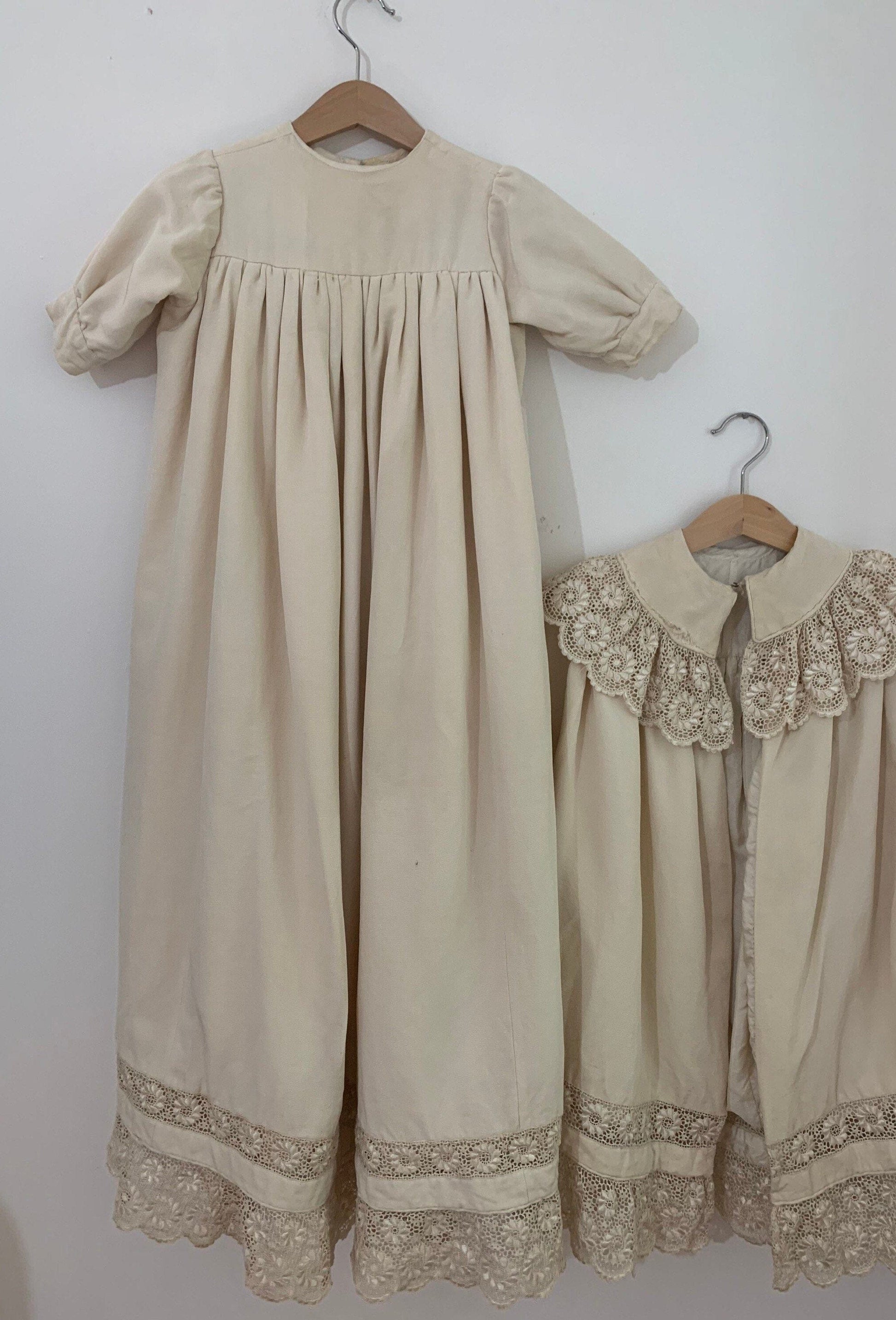 Antique Silk Christening Gown and cape, 19th Century Christening Gown, Heirloom Christening Gown, Antique Christening Cape Silk Exceptional