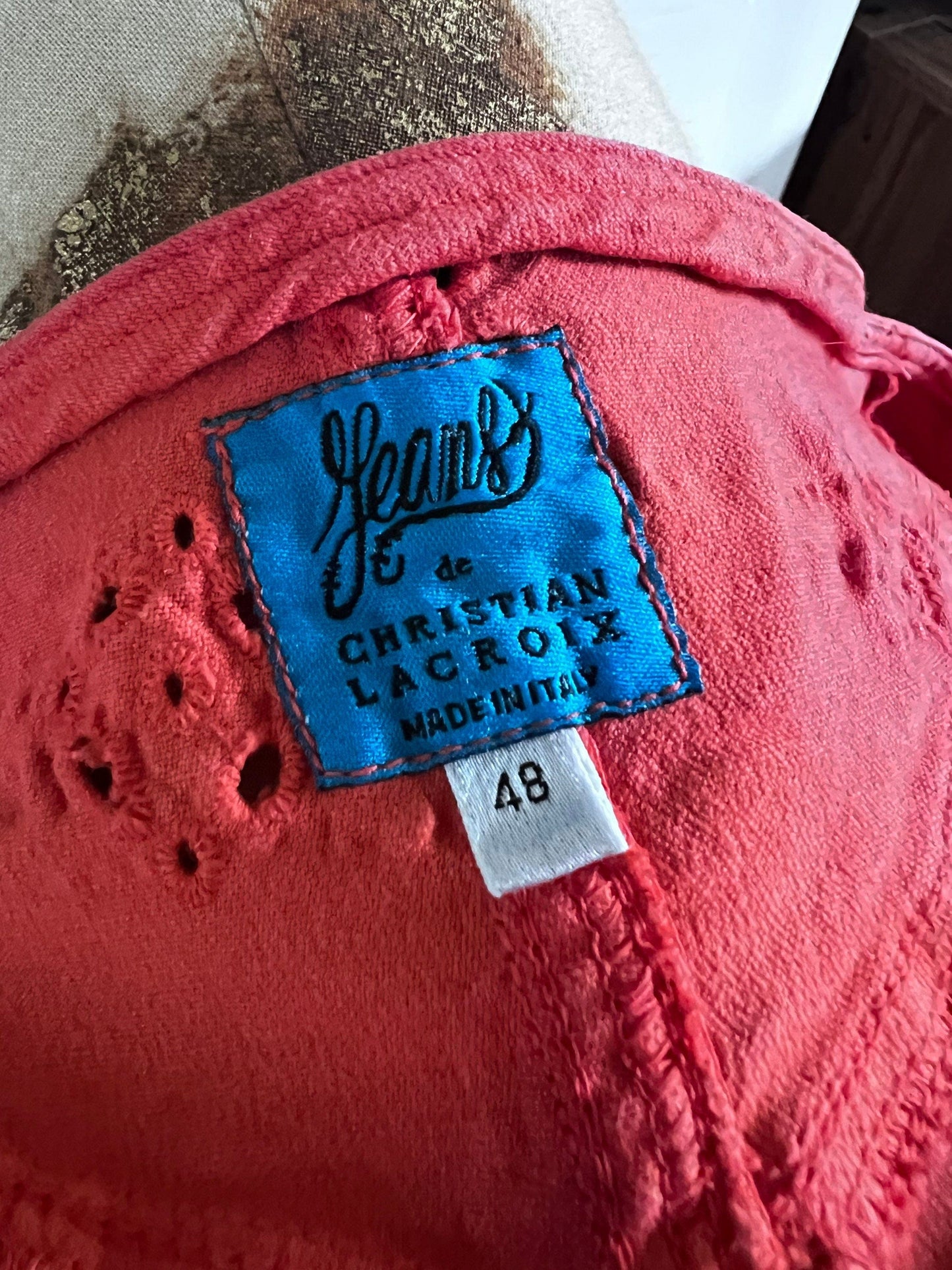 Vintage Christian Lacroix Jeans Orange Skirt - Broiderie Anglais Skirt Size EU48 Y2K Christian Lacroix Jeans Vintage Skirt, vintage denim