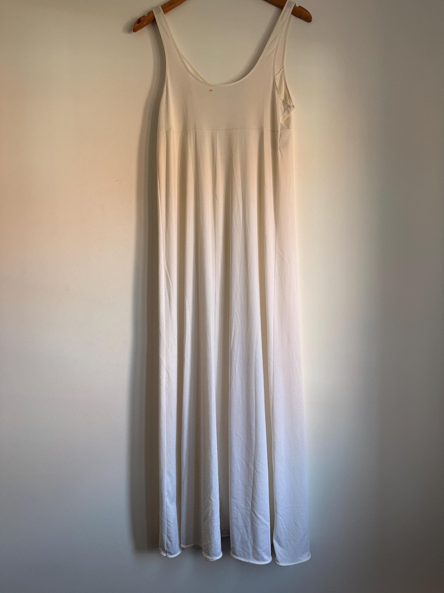 Vintage St Michael Ivory Full Length Slip – 1970s/80s Nylon Maxi Petticoat Nightdress – 36" Bust