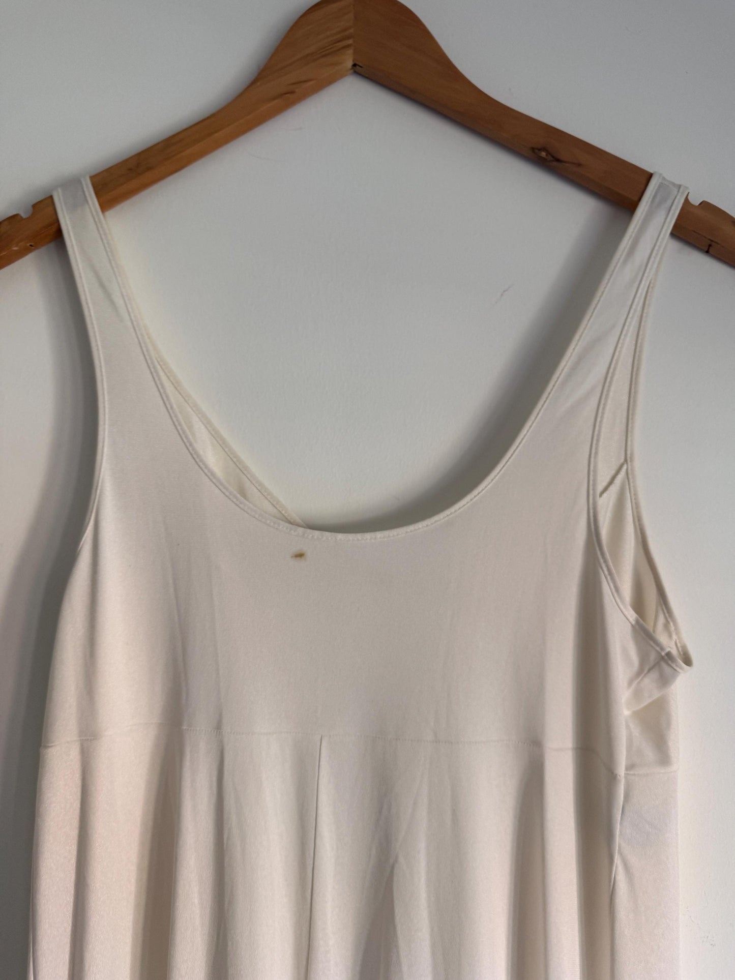 Vintage St Michael Ivory Full Length Slip – 1970s/80s Nylon Maxi Petticoat Nightdress – 36" Bust