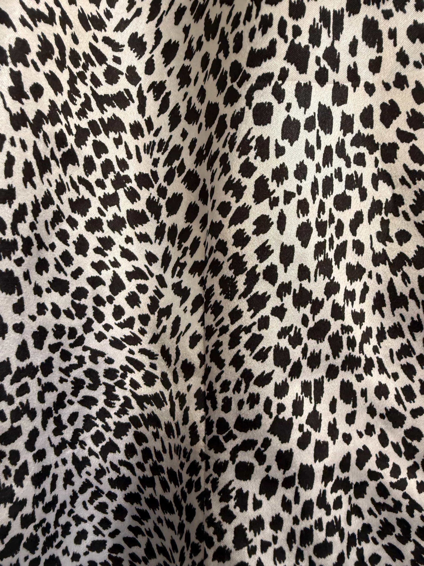 Vintage Style Report Animal Print Blouse | Black White Leopard Shirt | 90s Statement Blouse | UK 14