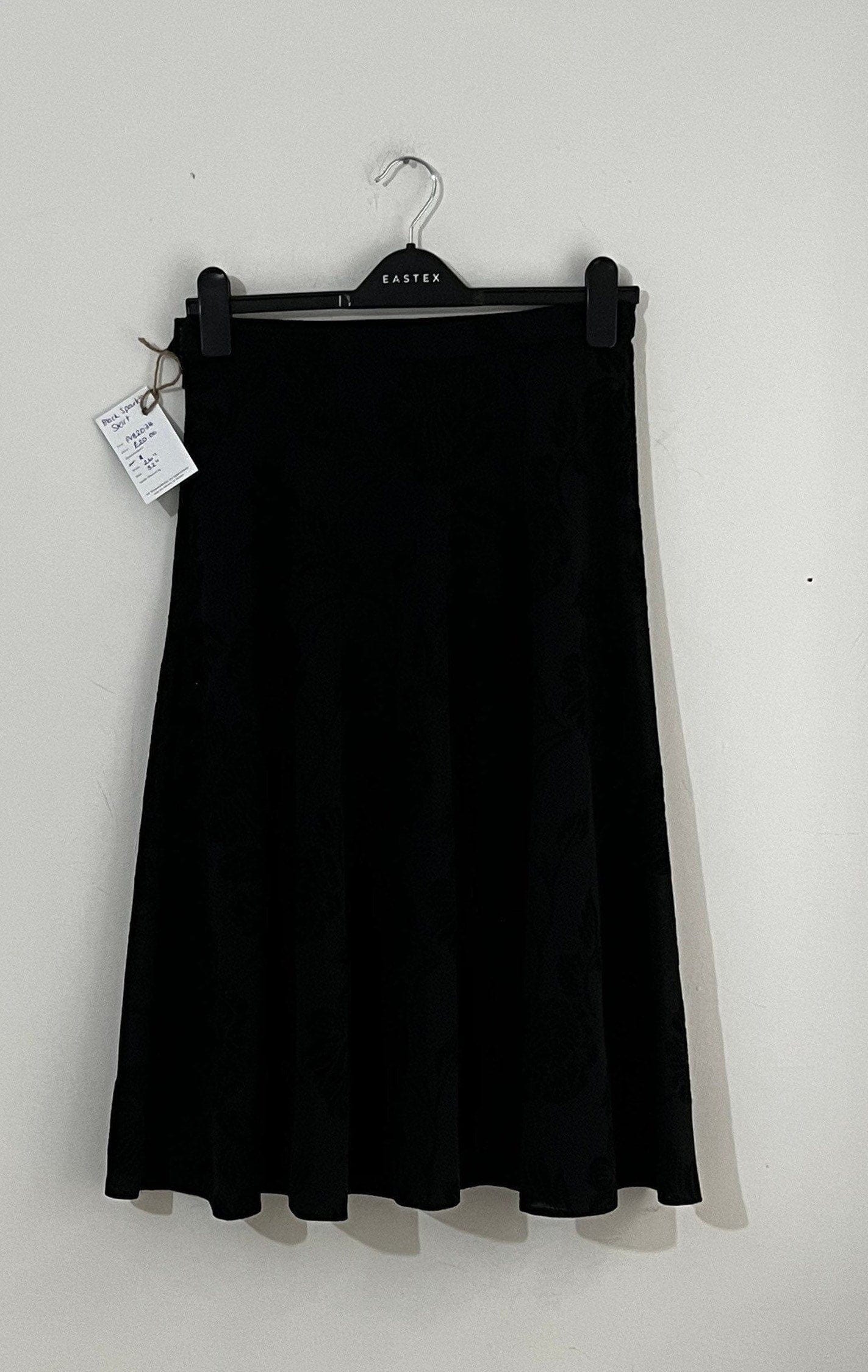 Vintage Swing skirt Midi Length Black floral sparkle pattern skirt UK Size 8