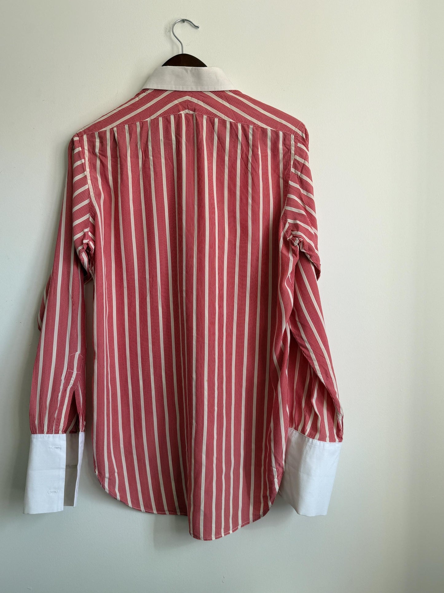Vintage Turnbull & Asser Silk Bengal Stripe Dress Shirt – London Made, Collar 16