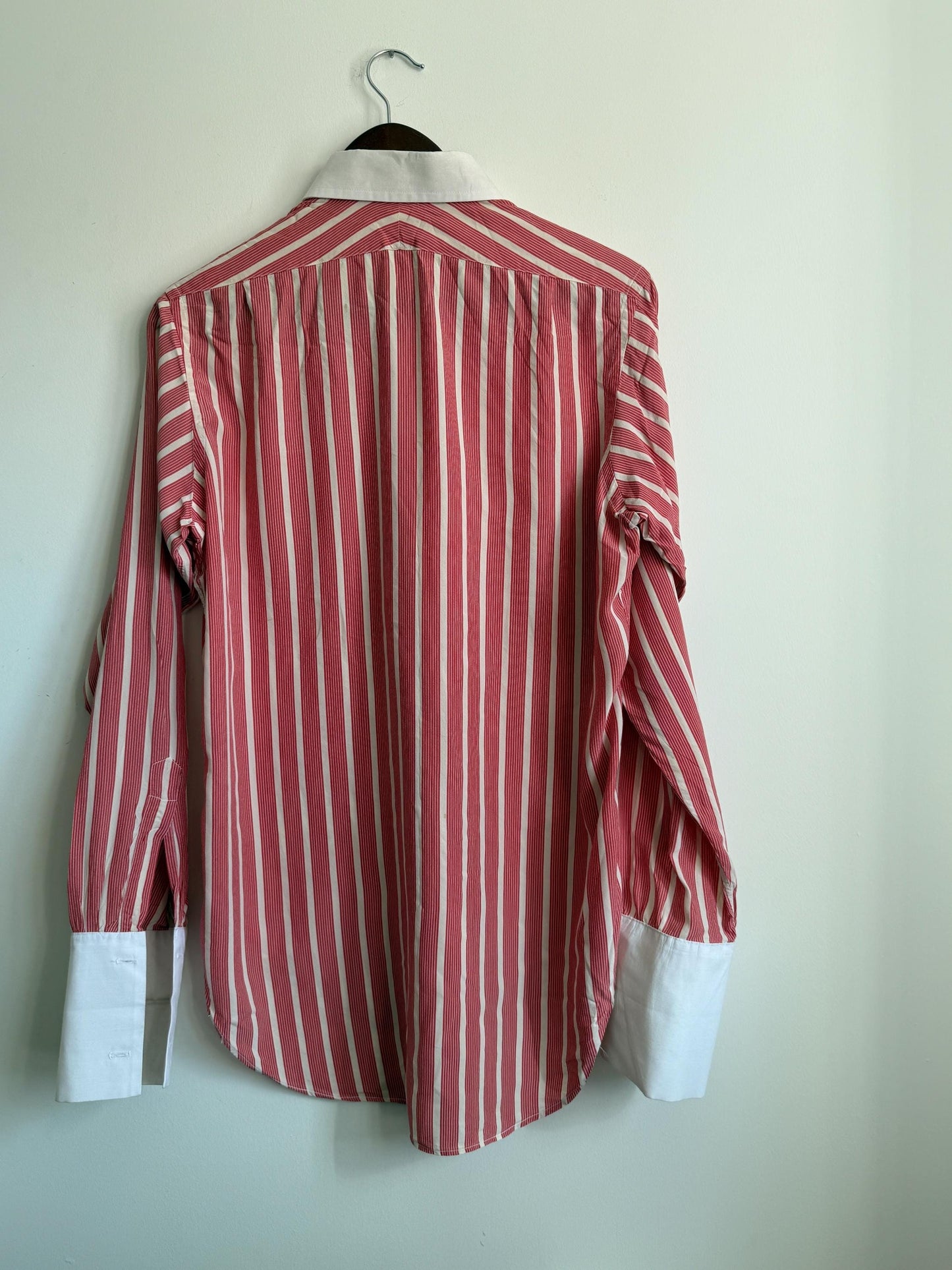 Vintage Turnbull & Asser Silk Bengal Stripe Dress Shirt – London Made, Collar 16