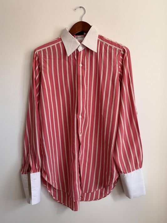 Vintage Turnbull & Asser Silk Bengal Stripe Dress Shirt – London Made, Collar 16