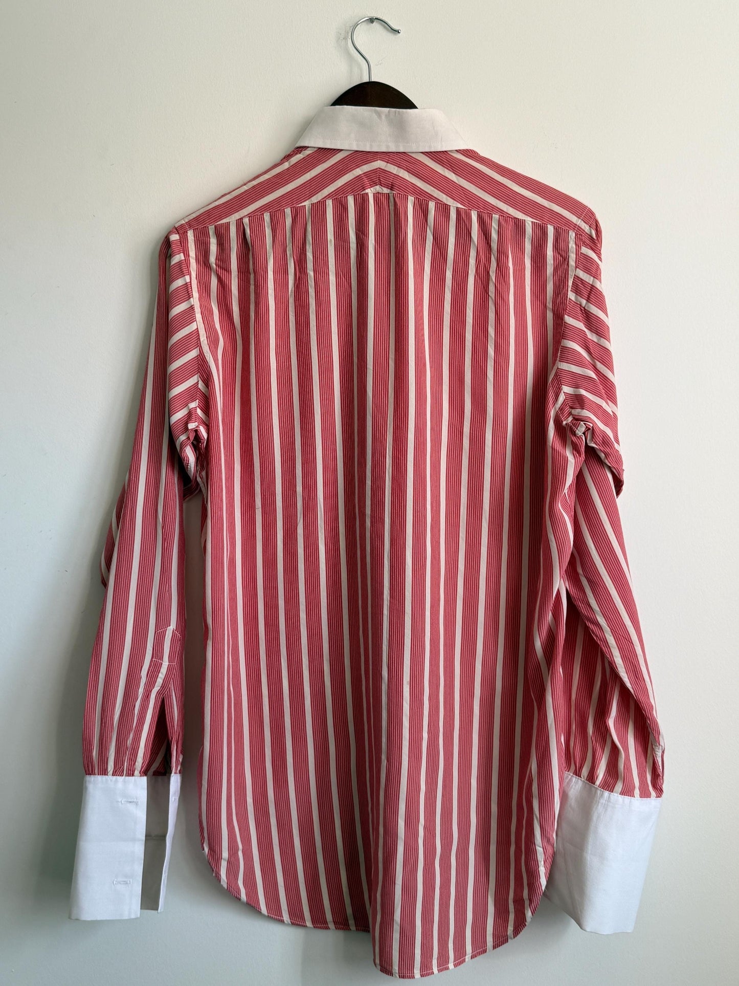 Vintage Turnbull & Asser Silk Bengal Stripe Dress Shirt – London Made, Collar 16