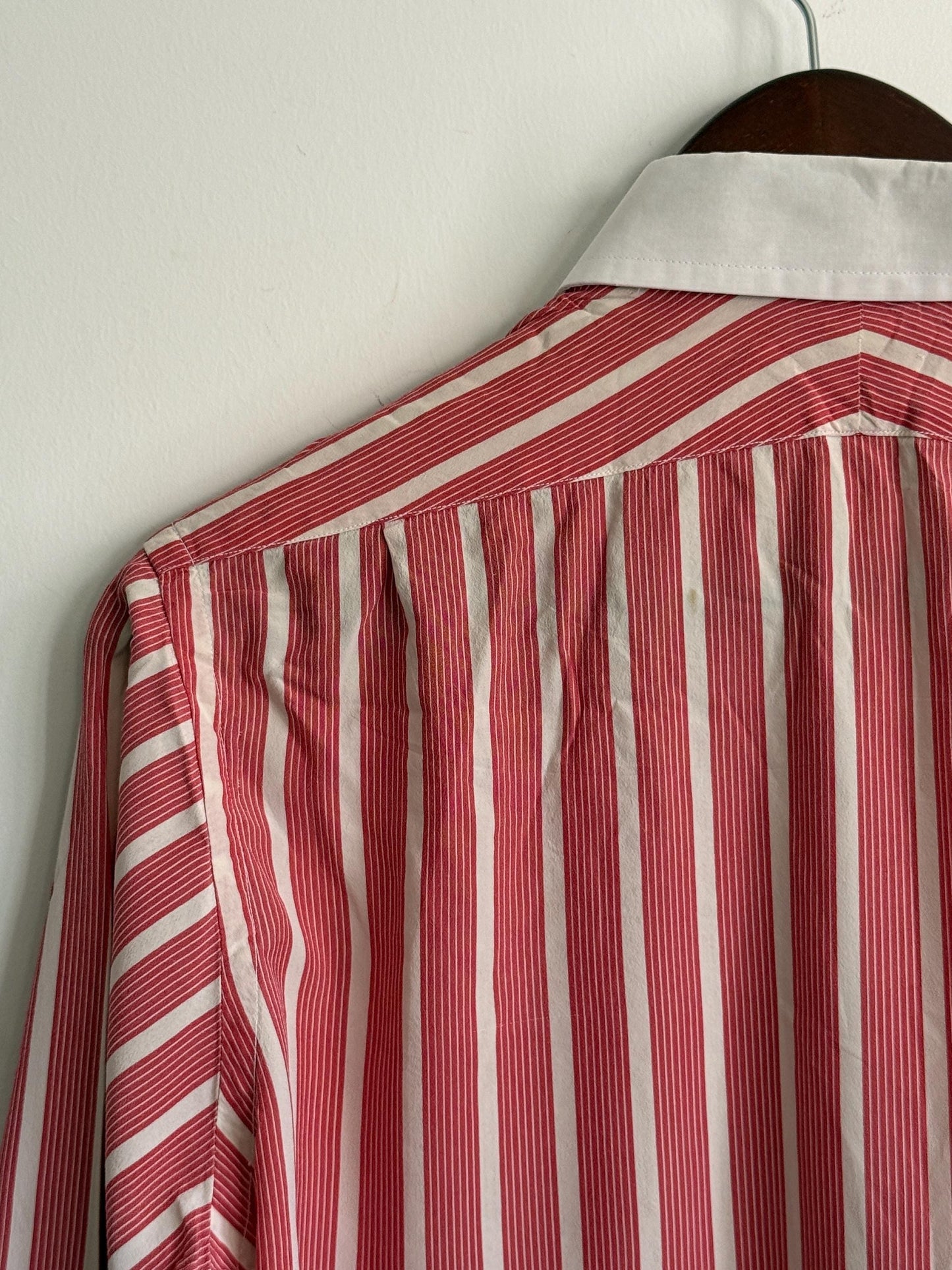 Vintage Turnbull & Asser Silk Bengal Stripe Dress Shirt – London Made, Collar 16
