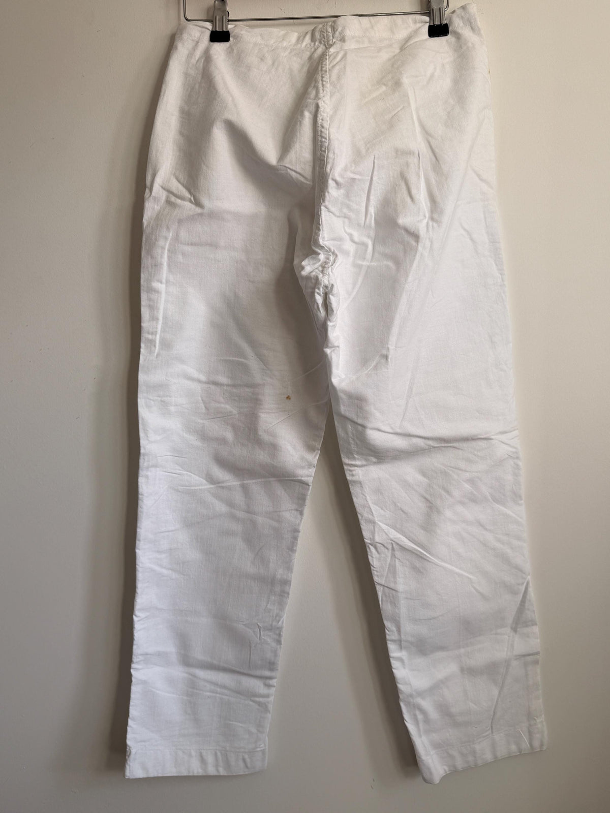Vintage White Cotton Naval Style Work Trousers | British Maritime Utility Pants | Button Fly Cotton Drill Trousers | Sailor Workwear Unisex