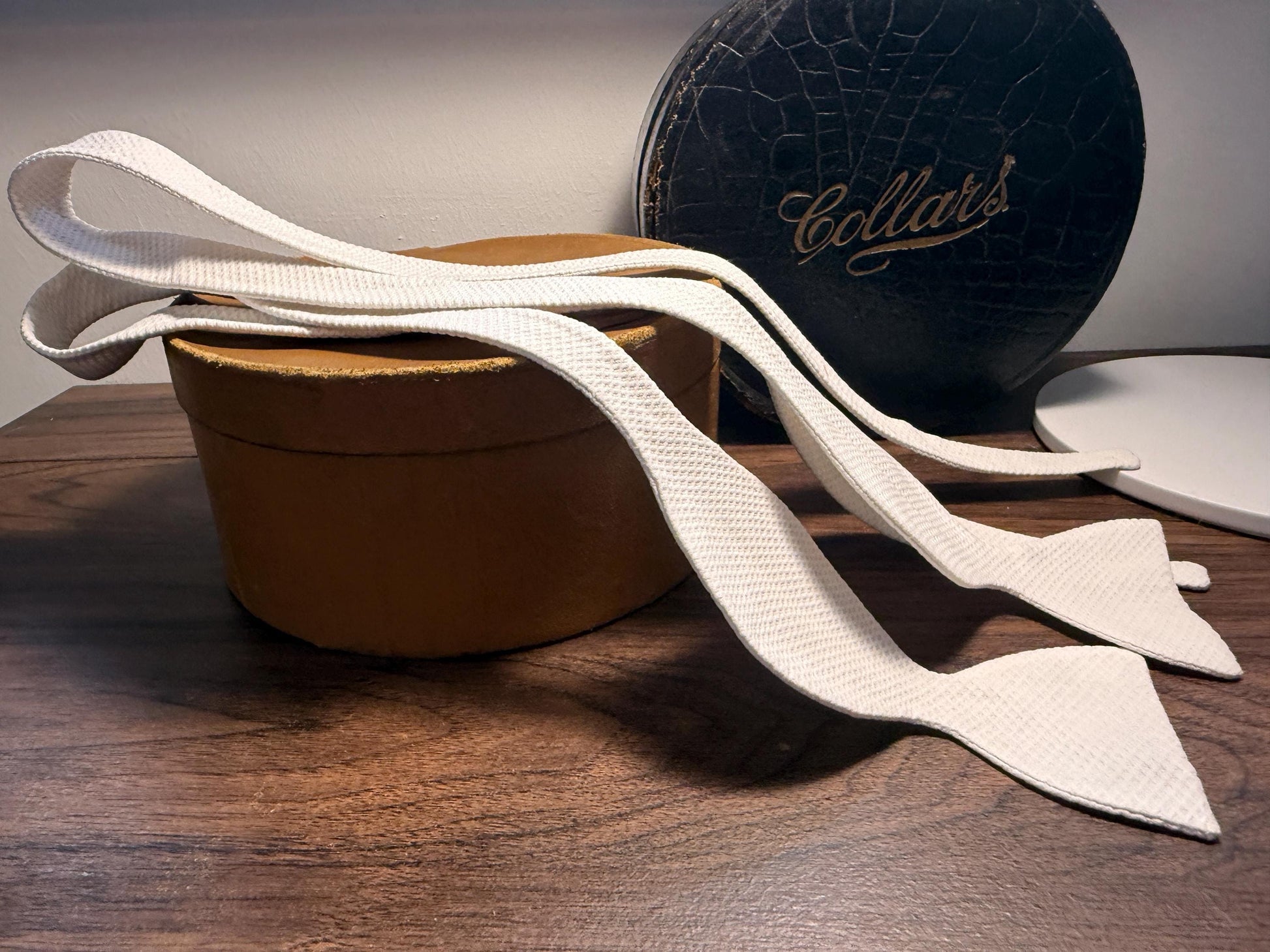 Vintage White Marcella Cotton Self-Tie Bow Tie | Piqué Weave Formalwear
