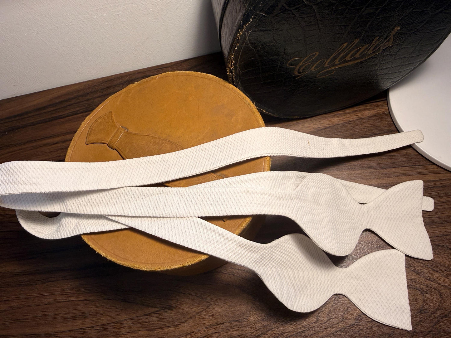 Vintage White Marcella Cotton Self-Tie Bow Tie | Piqué Weave Formalwear