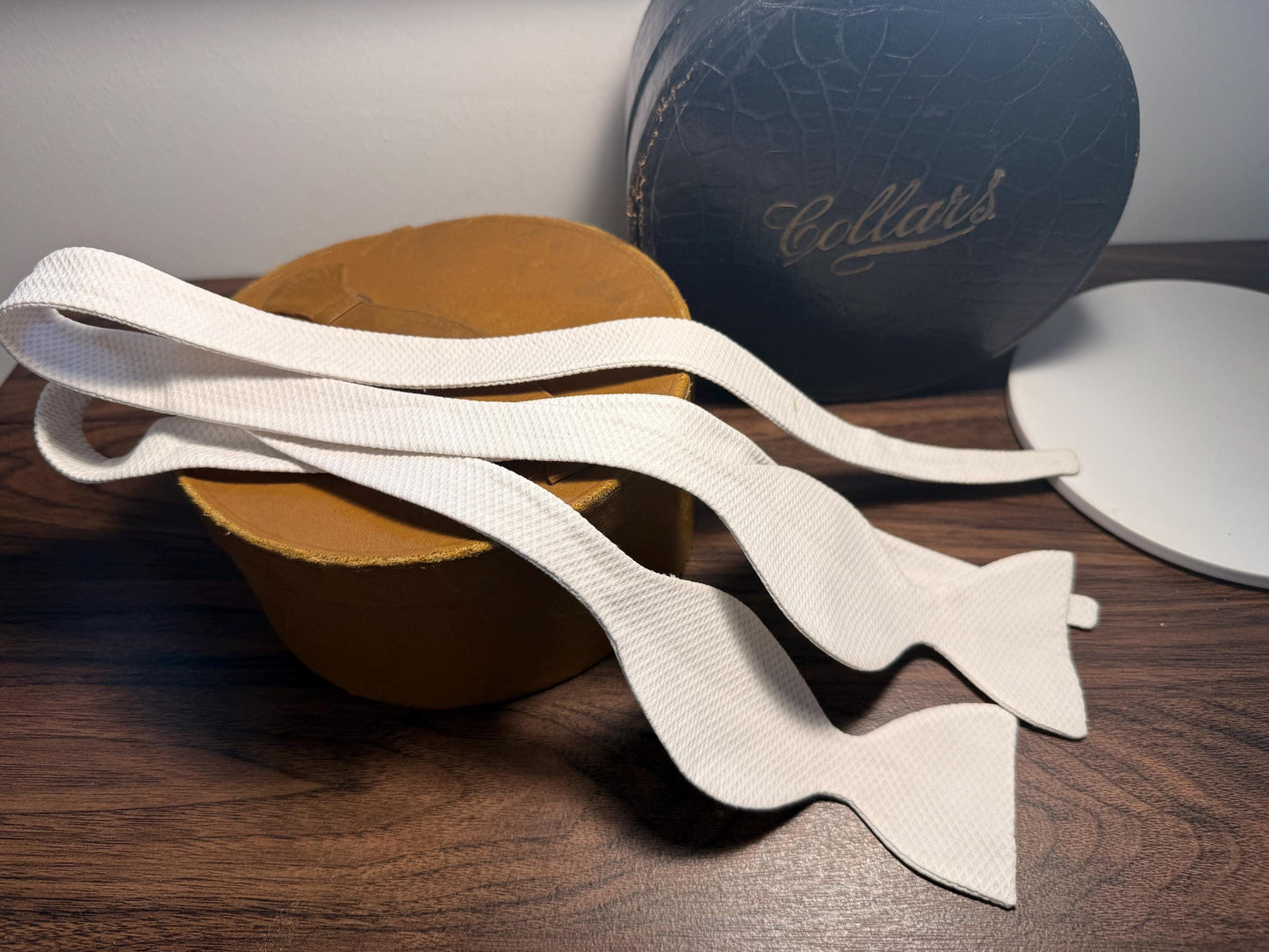 Vintage White Marcella Cotton Self-Tie Bow Tie | Piqué Weave Formalwear