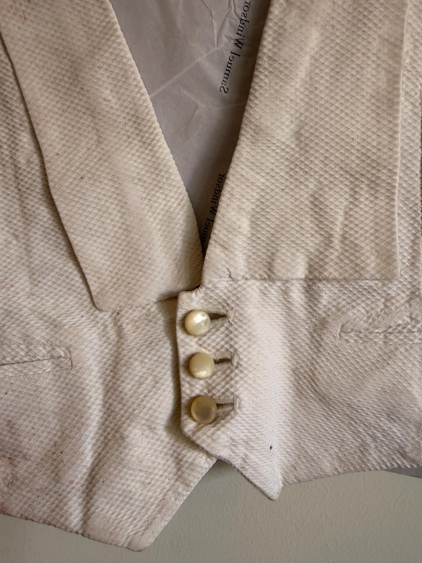 Vintage White Marcella Evening Dress Waistcoat & Bow Tie, Mens White Tie Pique Formalwear Set, Restoration