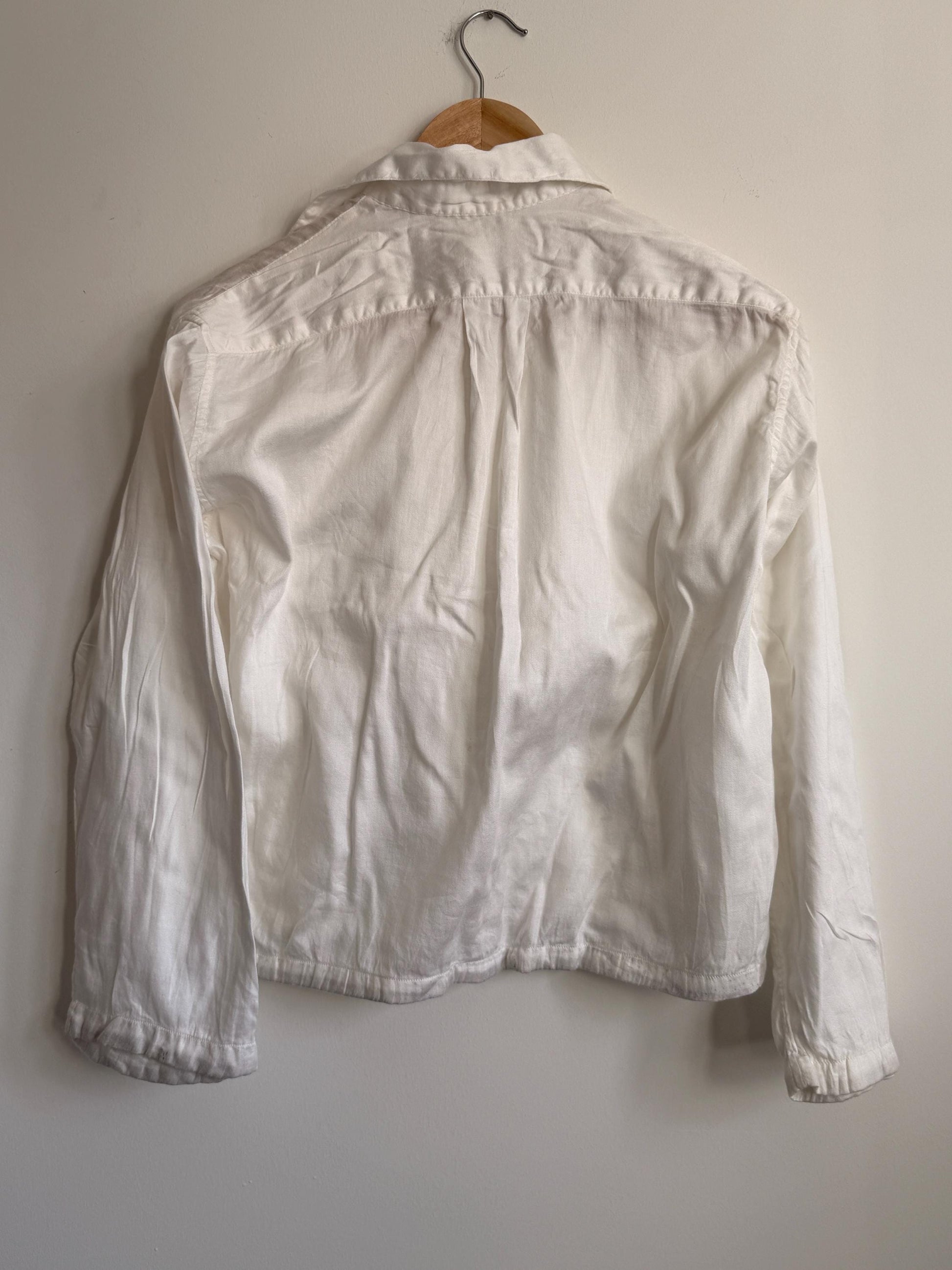 Vintage White Naval Style Cotton Drill Shirt British Sailor Pullover Work Shirt Maritime Military Style 1940s 1950s Utility Workwear Unisex