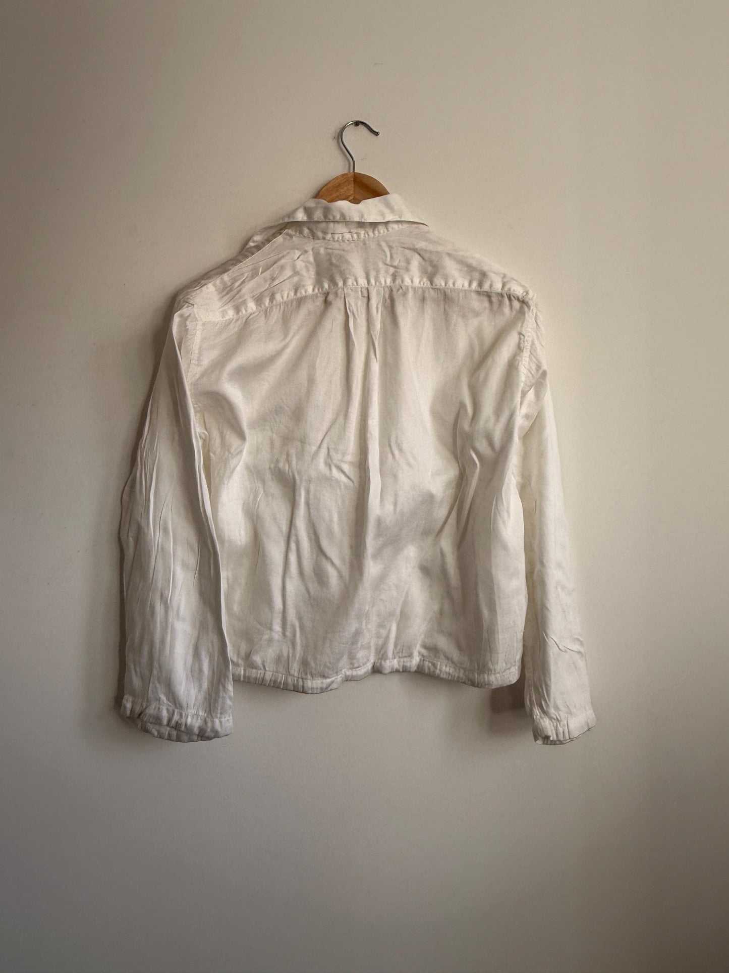 Vintage White Naval Style Cotton Drill Shirt British Sailor Pullover Work Shirt Maritime Military Style 1940s 1950s Utility Workwear Unisex