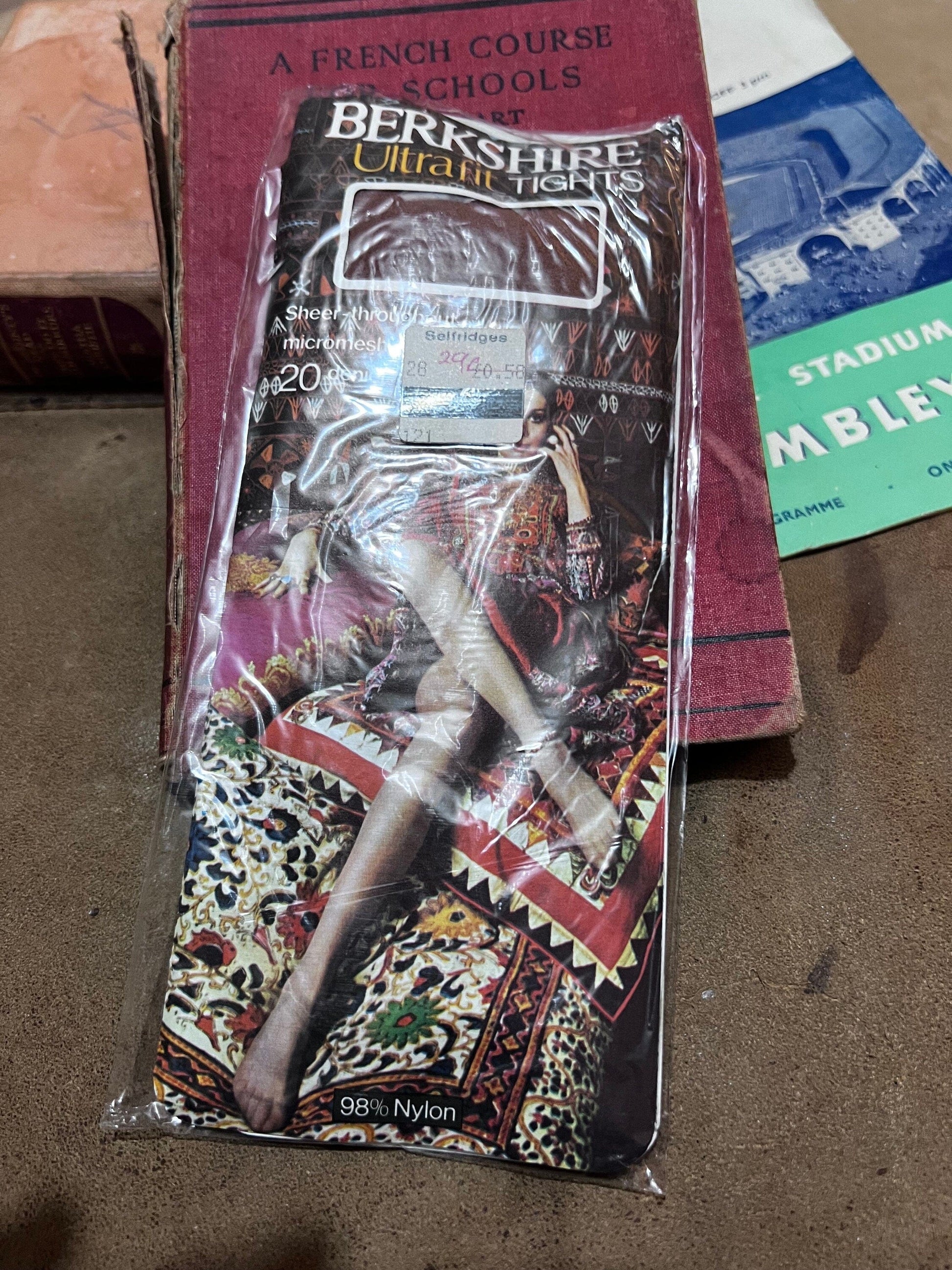 Vintage Womens Berkshire ultra fit Tan Tights Deadstock Tights Black and Brown Retro 60s 70s 1960s 1970s New in Packaging, vintage tights