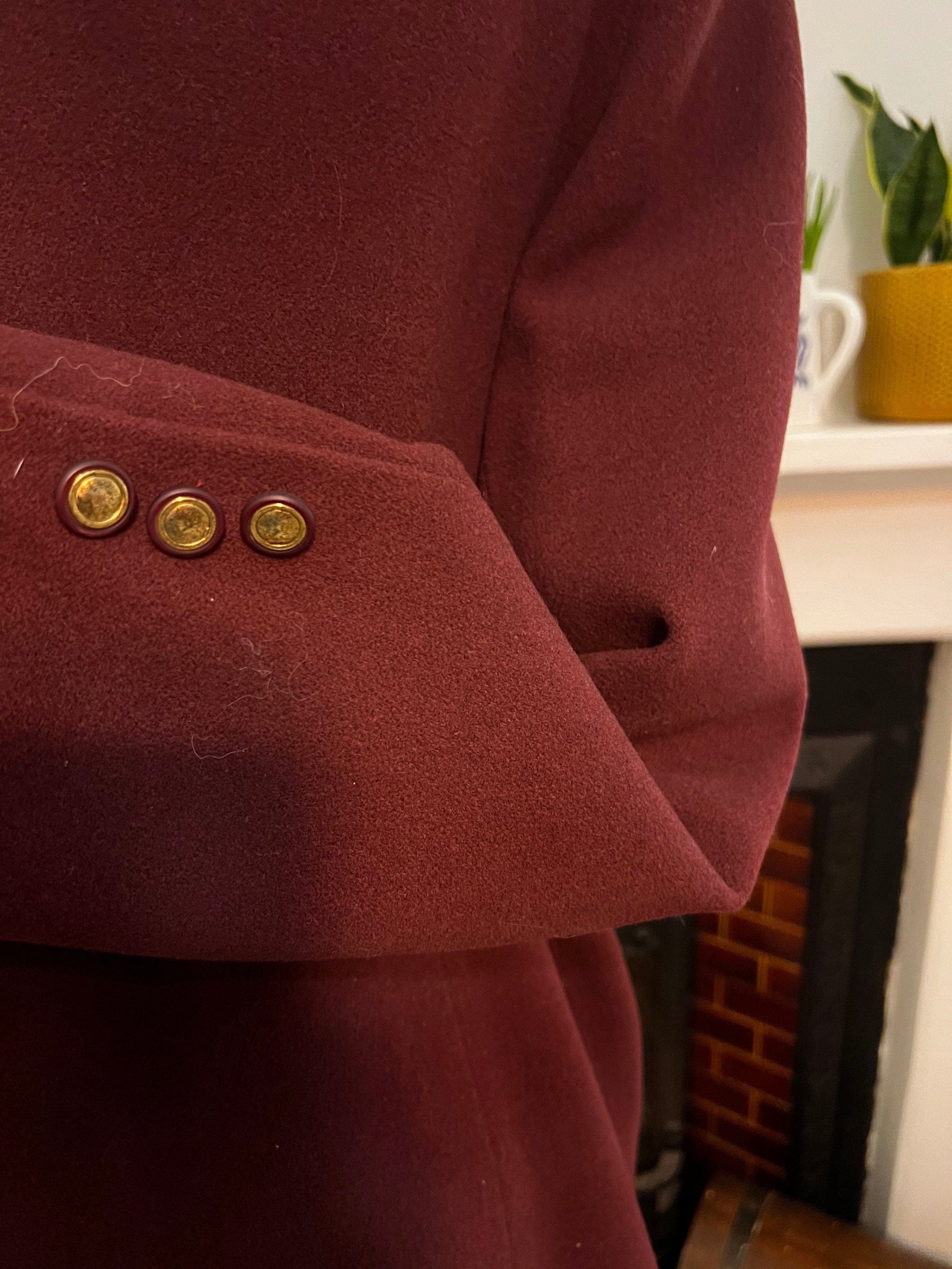 Vintage Womens Burgandy Blazer Jacket Pretty Vintage Boutique