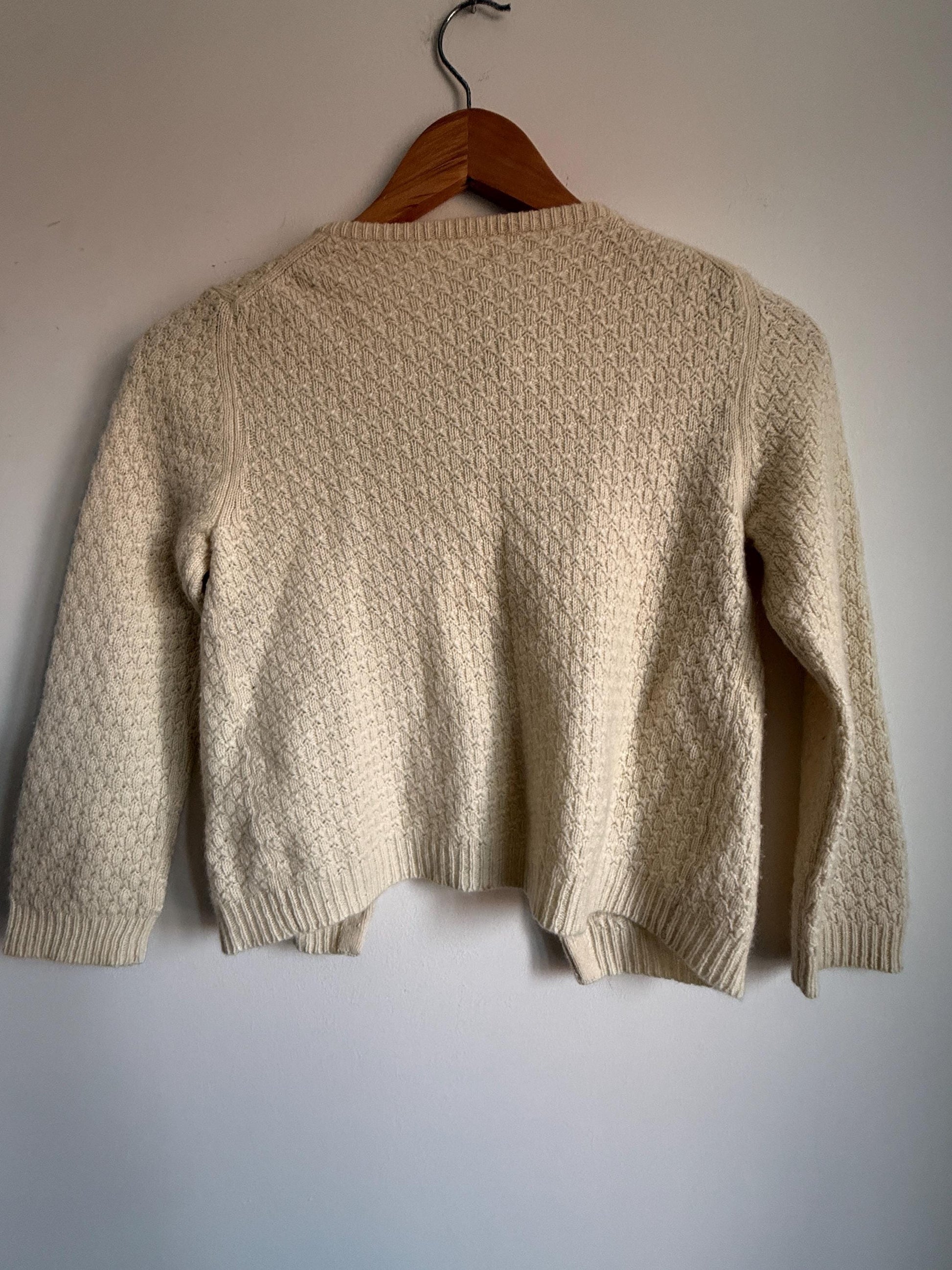 Vintage Y2K 90s Ezra Fitch Abercrombie & Fitch 100 Cashmere Crystal Embellished Cardigan 1950s style