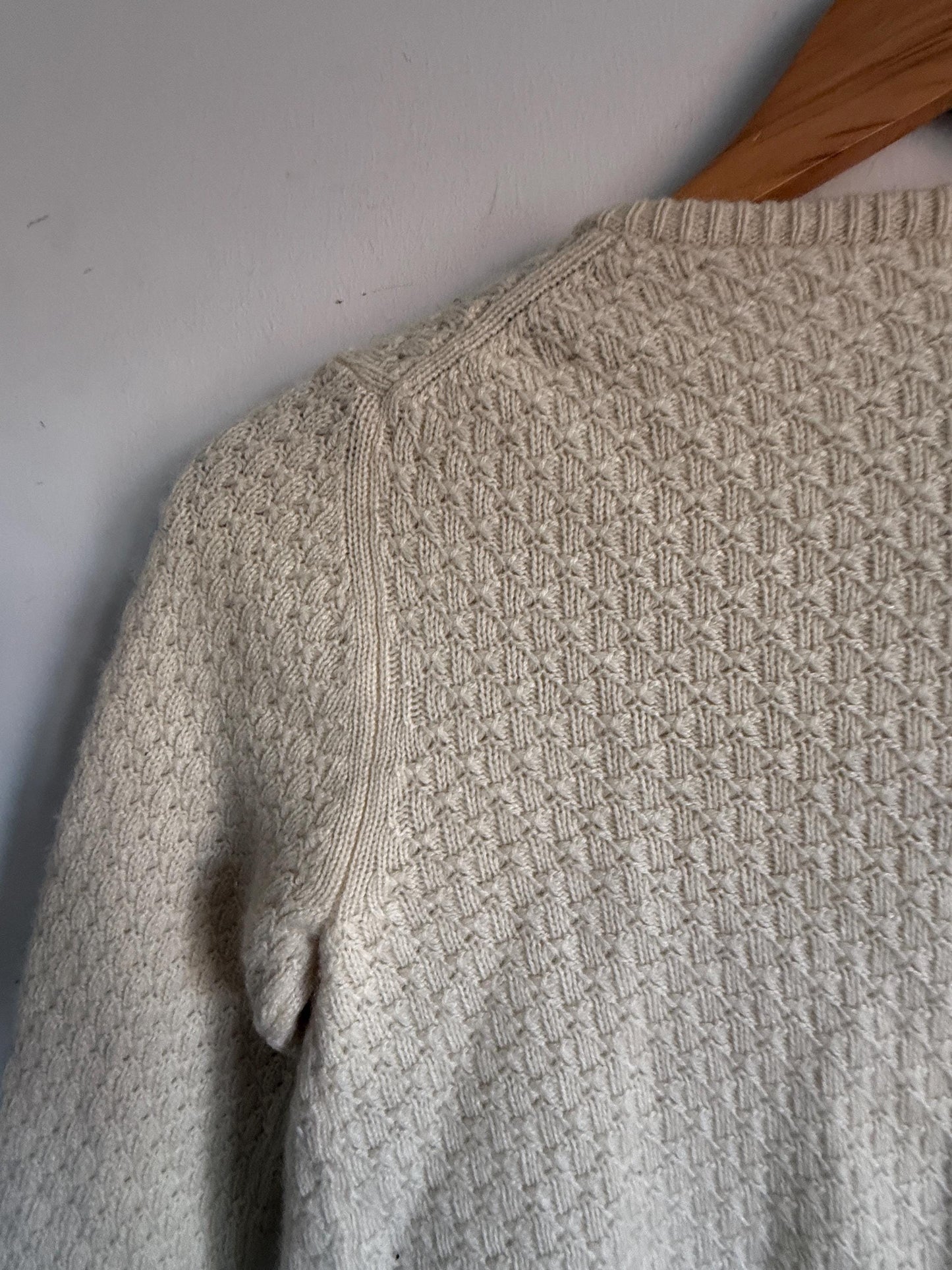 Vintage Y2K 90s Ezra Fitch Abercrombie & Fitch 100 Cashmere Crystal Embellished Cardigan 1950s style