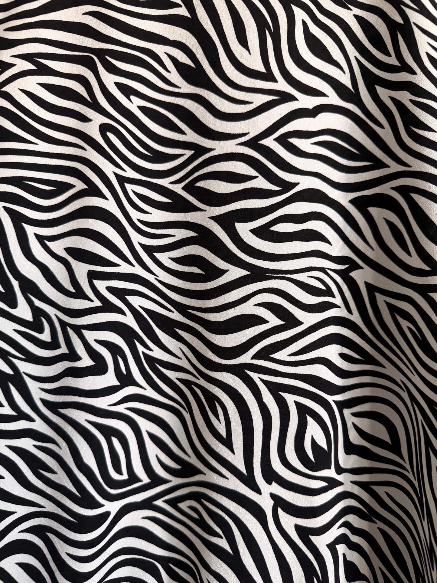 Vintage Zebra Print Blouse | Monochrome Animal Print Statement Top