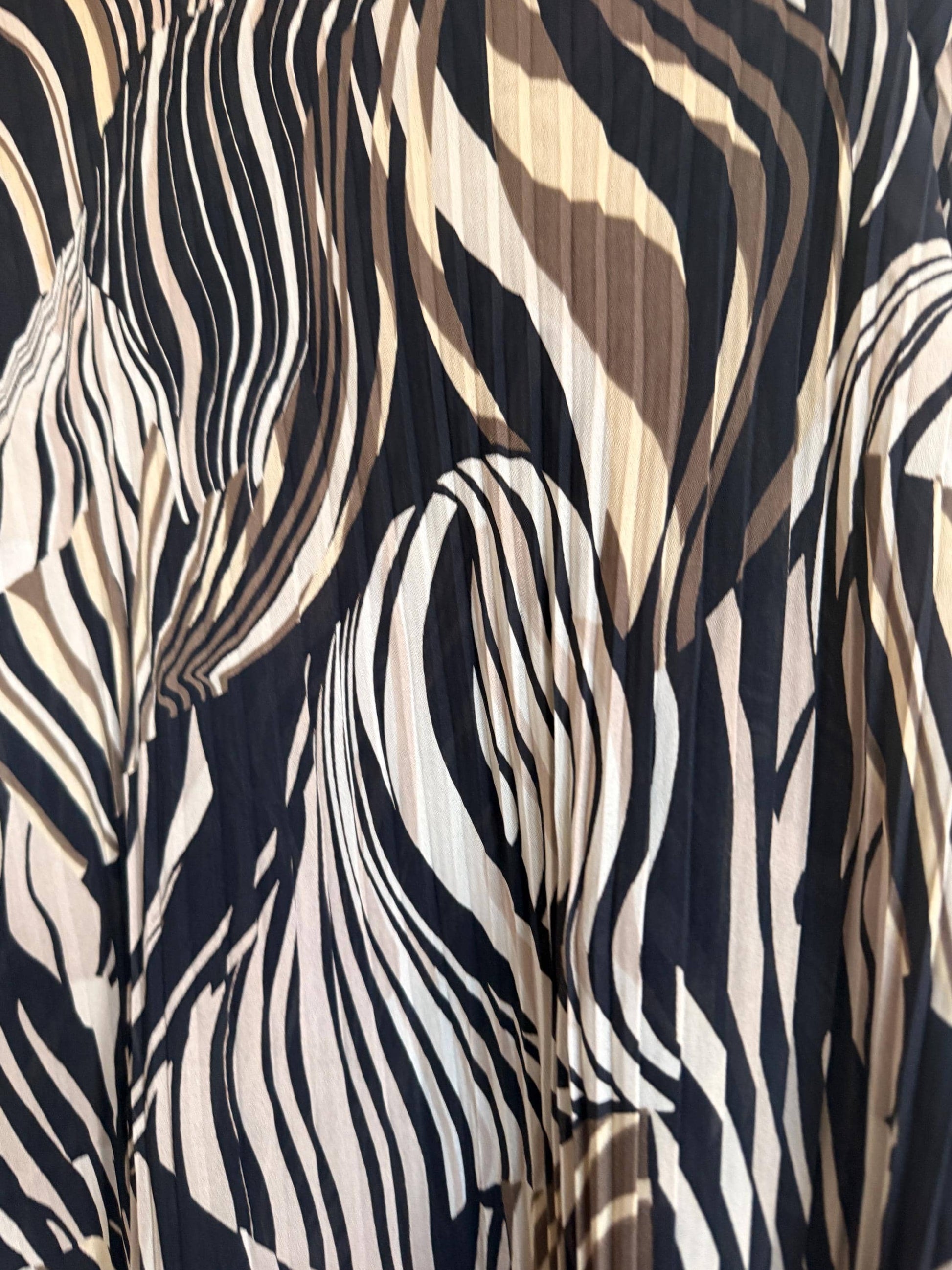 Vintage Zebra Print Pleated Blouse | Abstract Animal Print Y2K Top