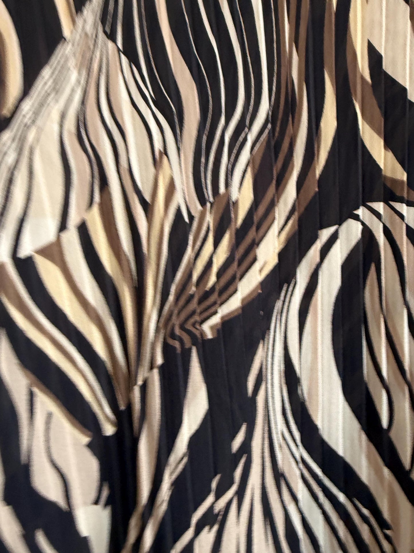 Vintage Zebra Print Pleated Blouse | Abstract Animal Print Y2K Top