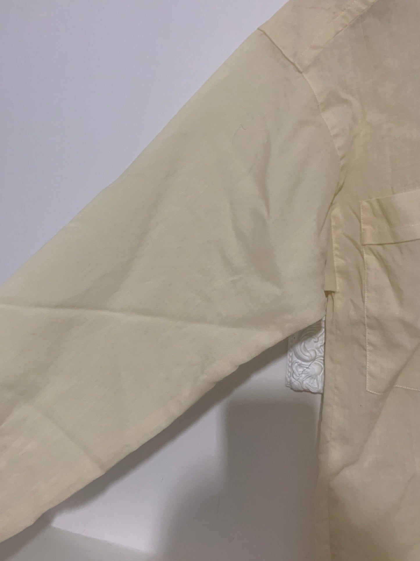 Yellow Joseph Janard Linen Blouse - Long Sleeve - Pale Yellow Oversize Blouse - 80s