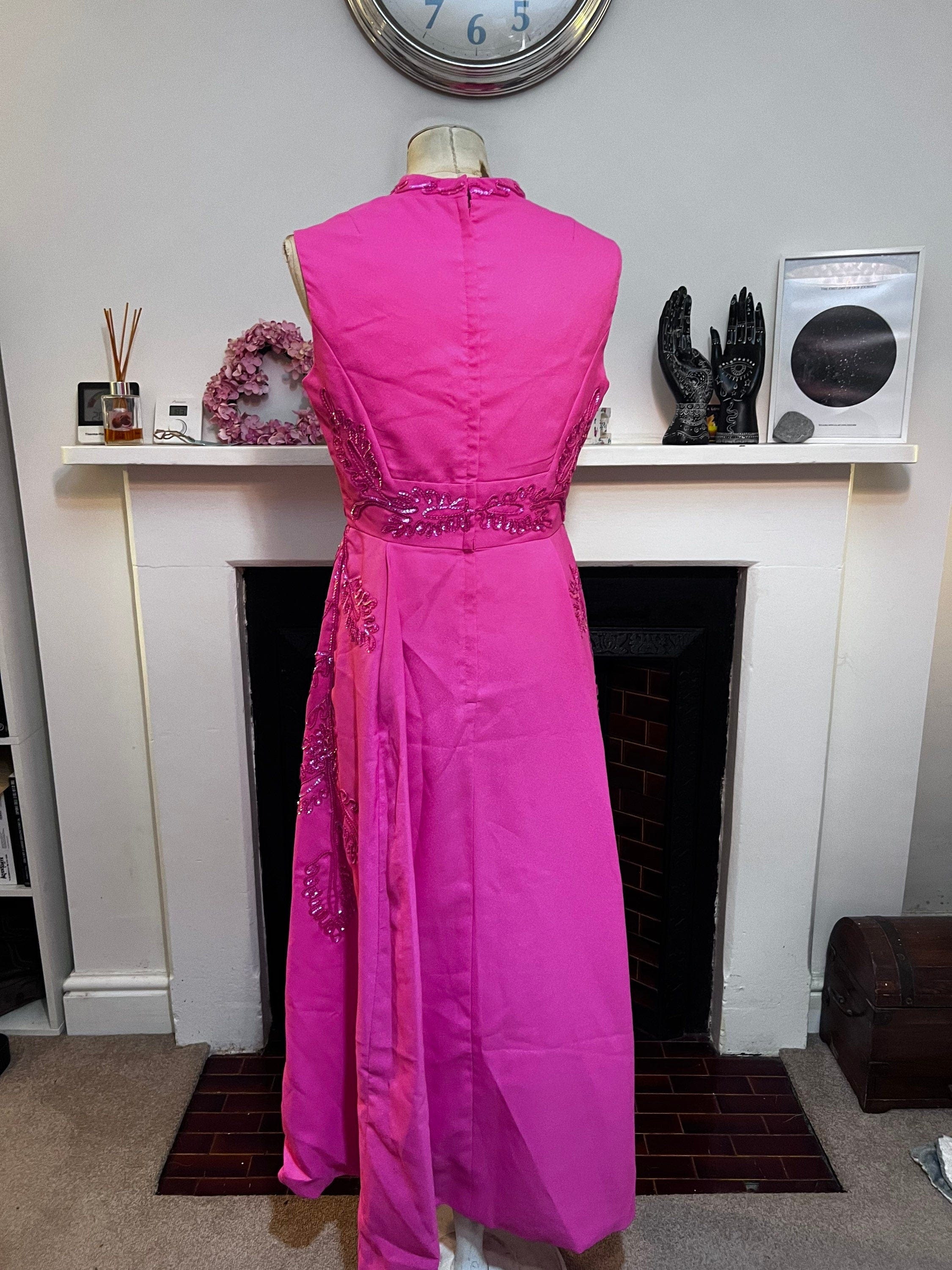 1970s Prom Dress Mike Benet vintage Prom Dress Pink Pretty