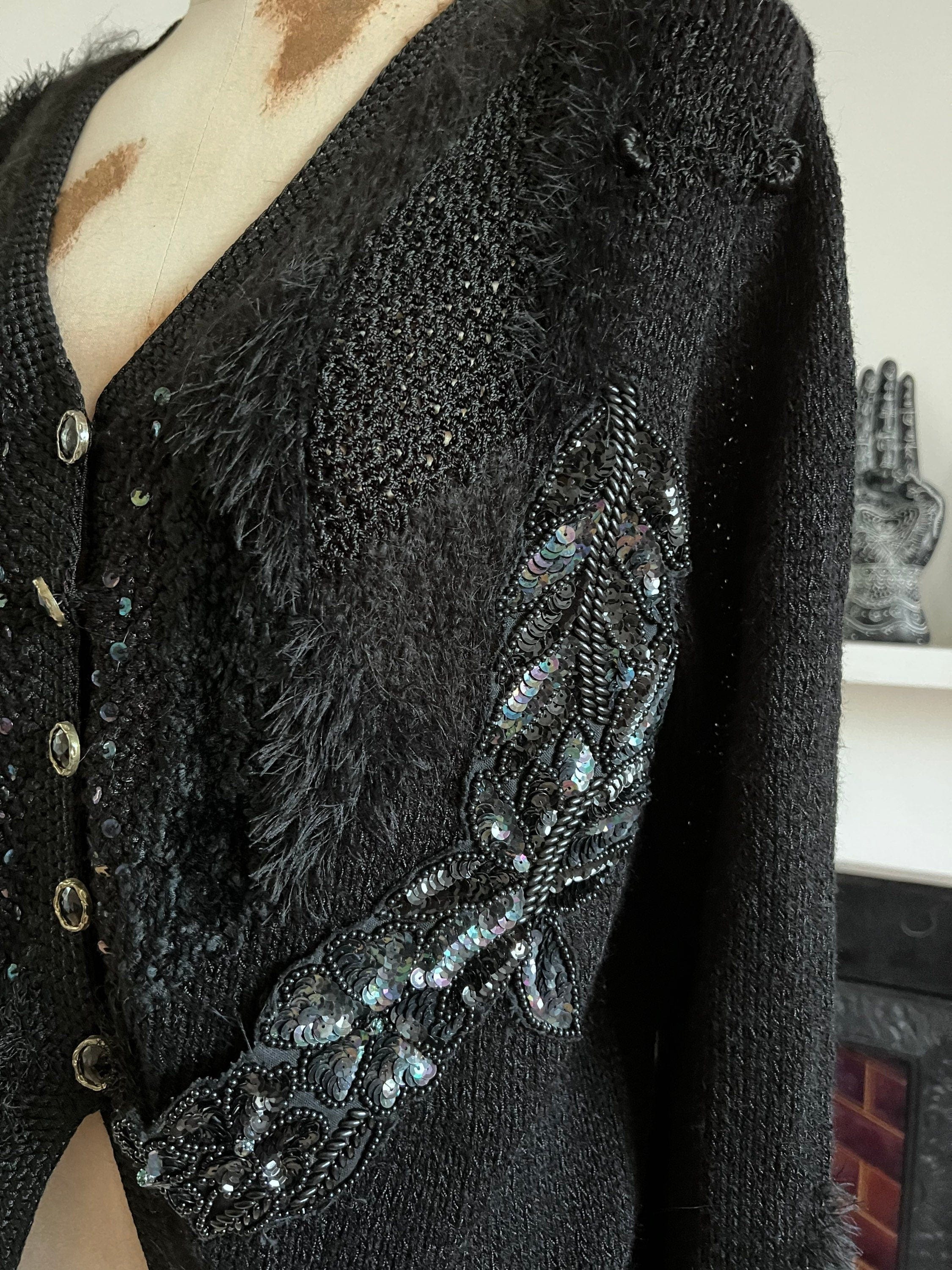 Black beaded cardigan outlet