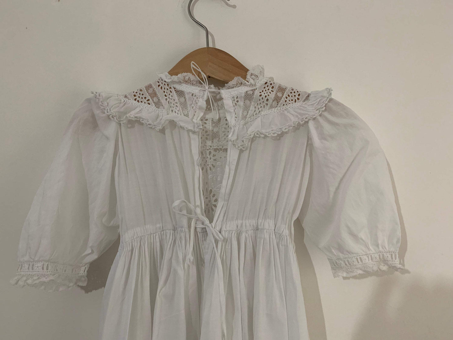 Pretty Vintage - Hand Curated Vintage Antique Christening Gown, 19th Century Christening Gown, Heirloom Broiderie Anglais Christening Gown, Antique Dress, White Dolls Dress