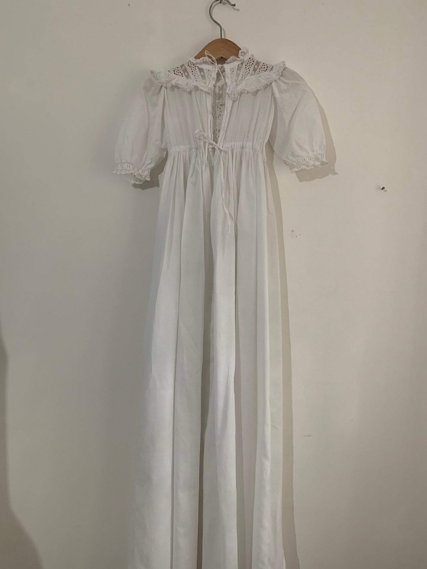 Pretty Vintage - Hand Curated Vintage Antique Christening Gown, 19th Century Christening Gown, Heirloom Broiderie Anglais Christening Gown, Antique Dress, White Dolls Dress