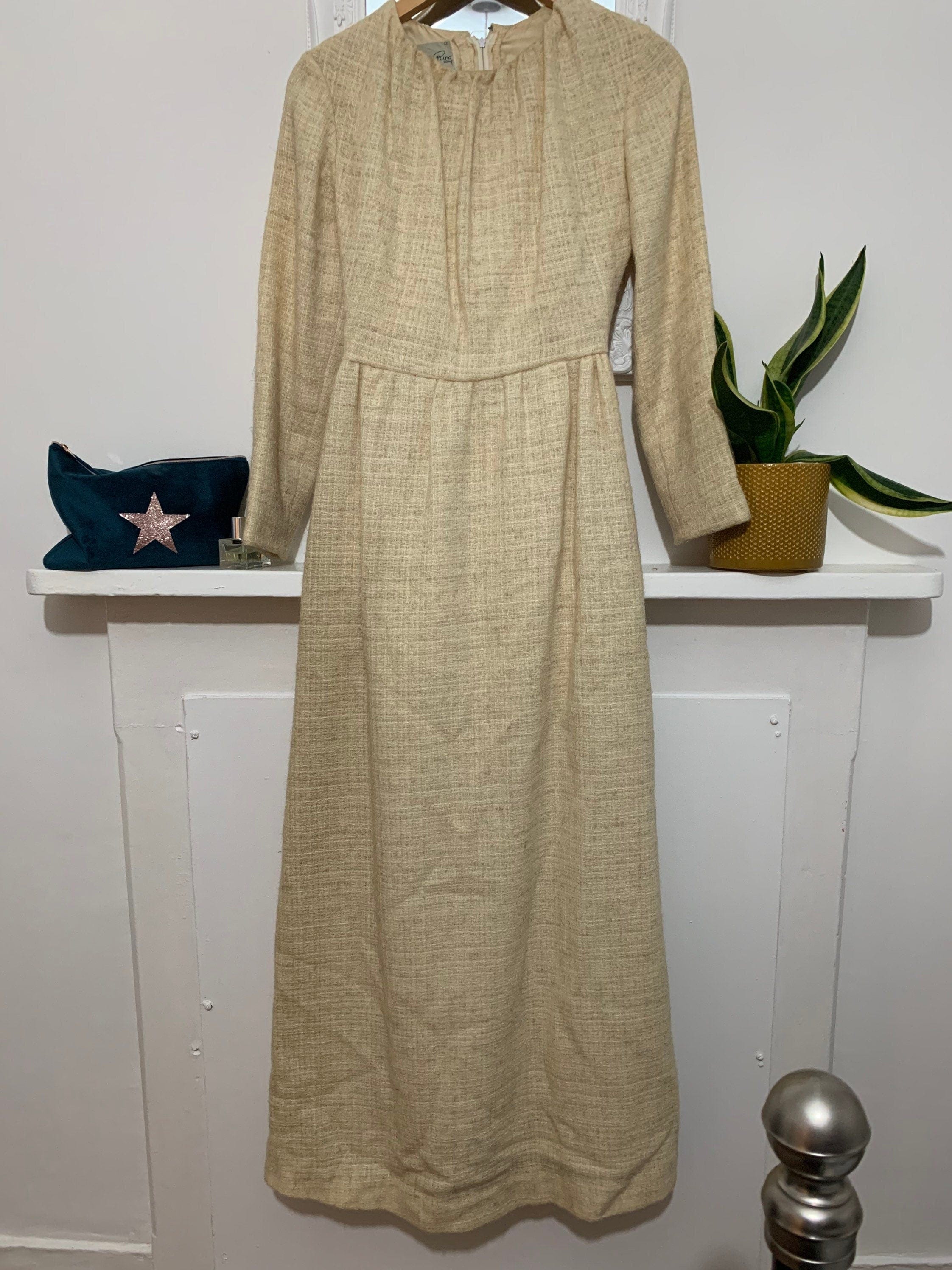 70s long sleeve dress deals