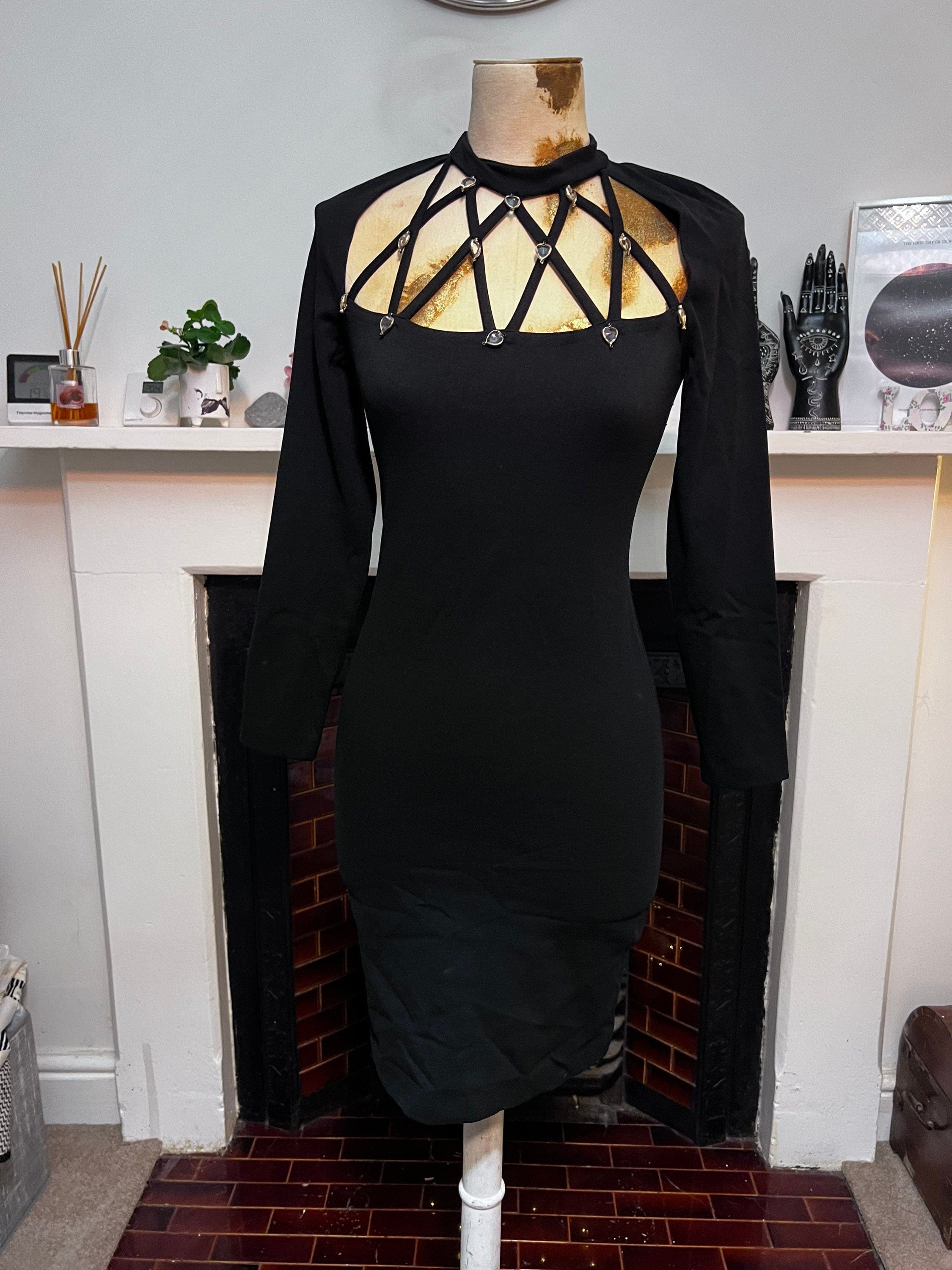 All black fitted dress on sale