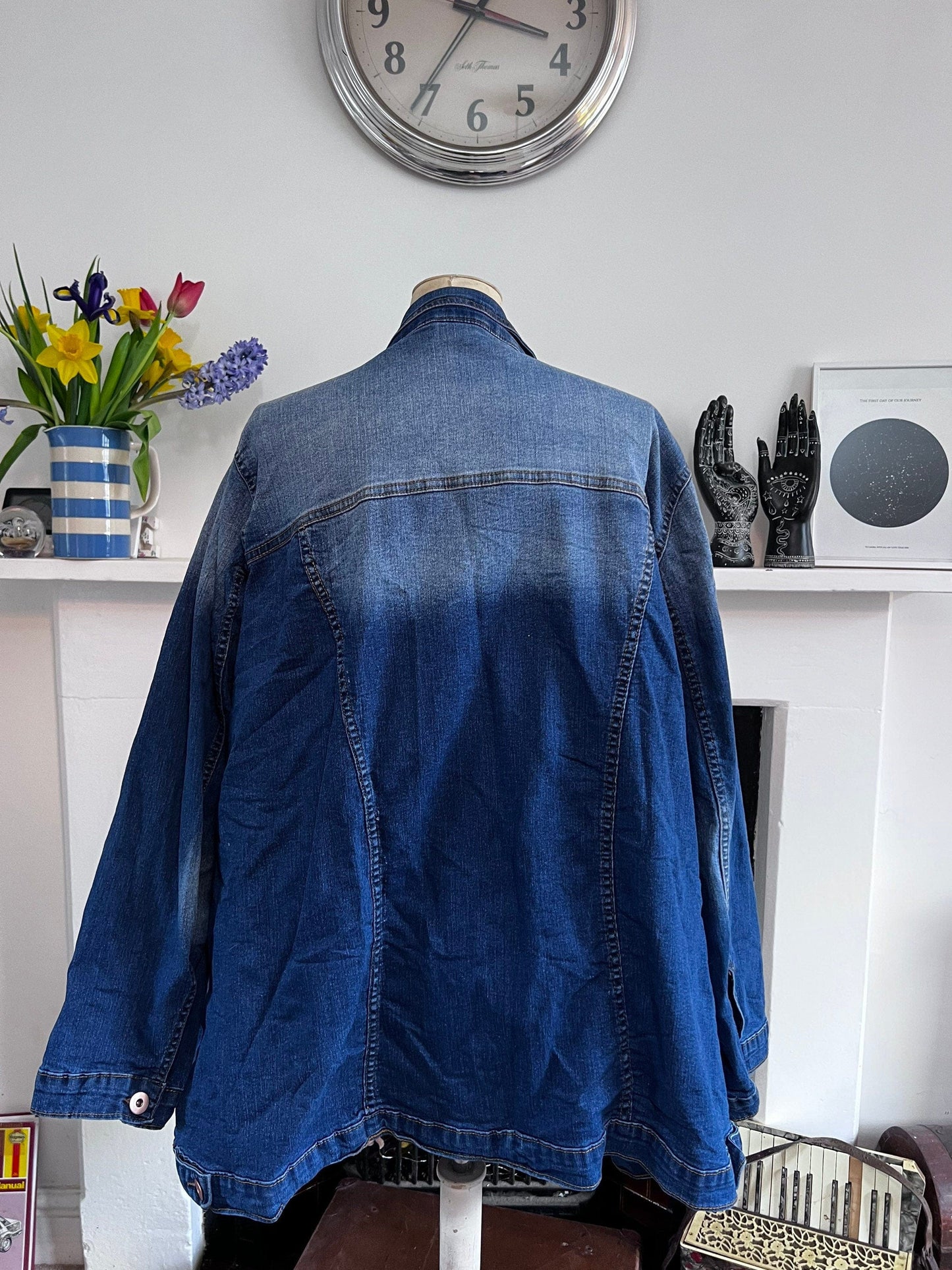 Vintage blue denim jacket 80’s 90’s denim jacket - Vintage denim Jacket Blue Stonewashed Denim - oversized UK22-24