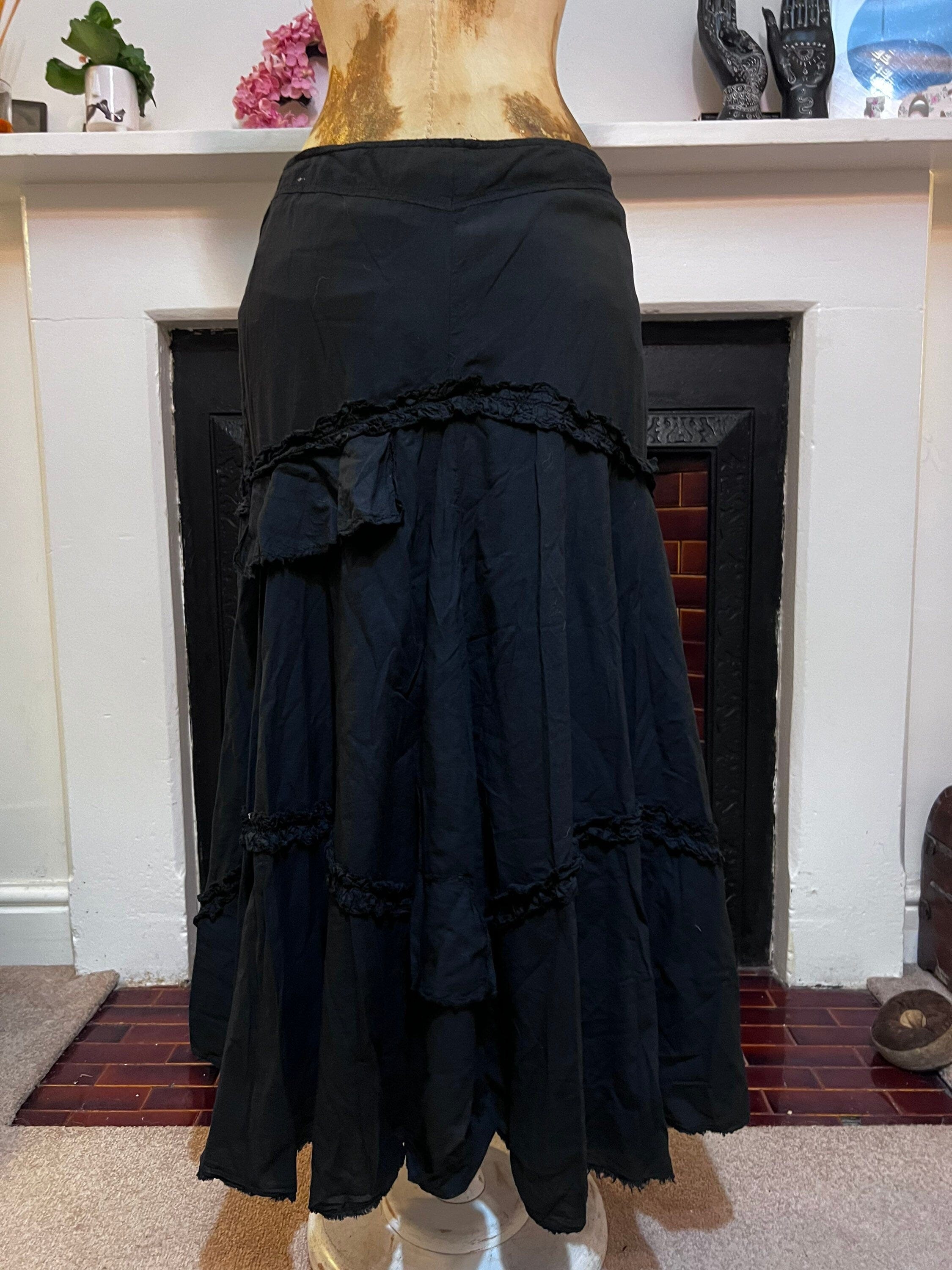 Long black deals lace full skirt