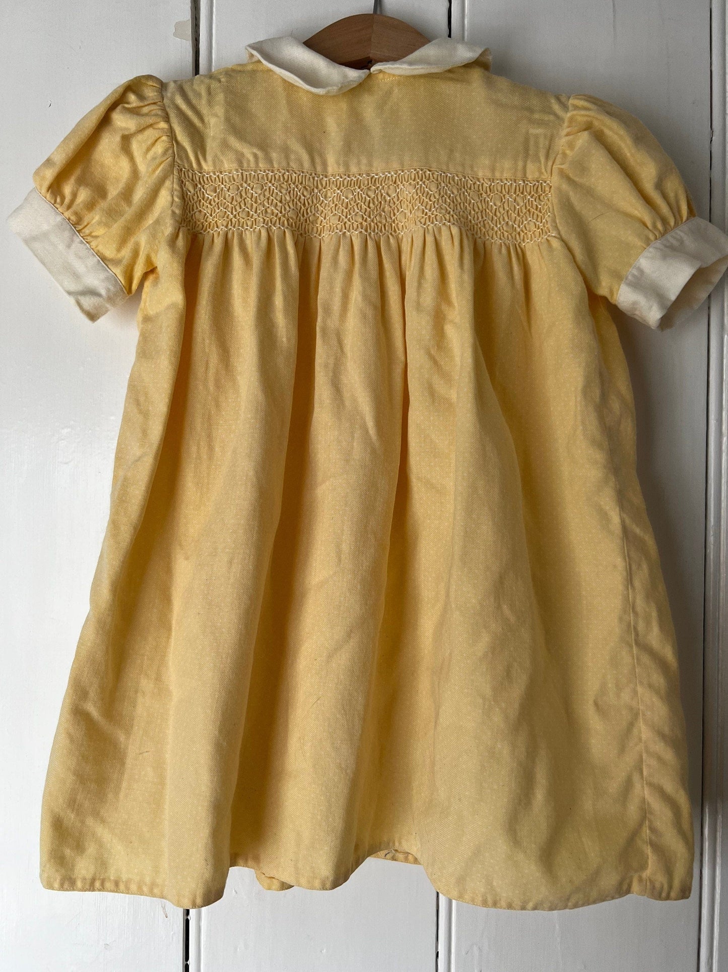 Vintage Girls Dress - yellow spotty pattern Dress Baby Dress 2-3 years