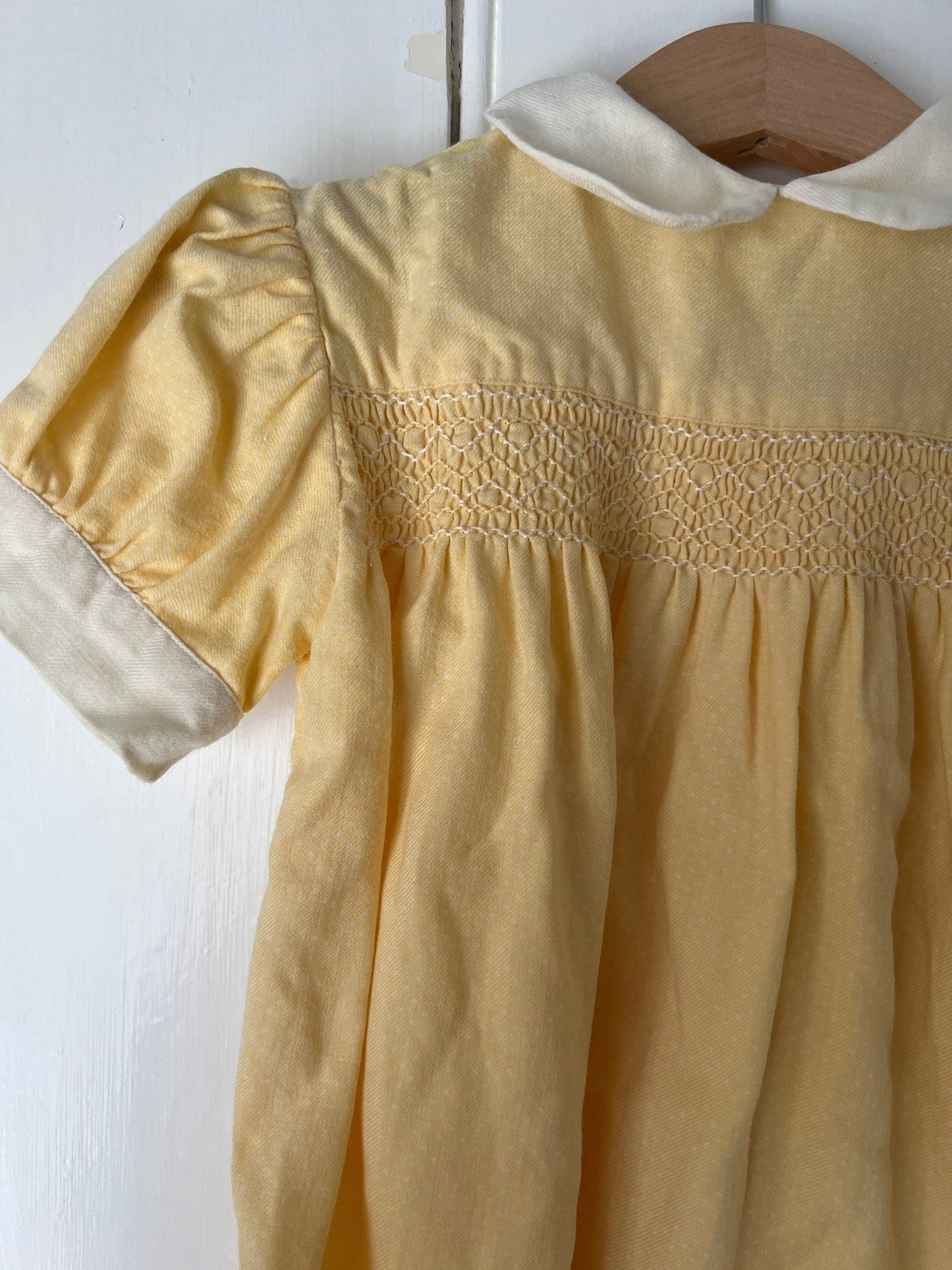 Vintage Girls Dress - yellow spotty pattern Dress Baby Dress 2-3 years