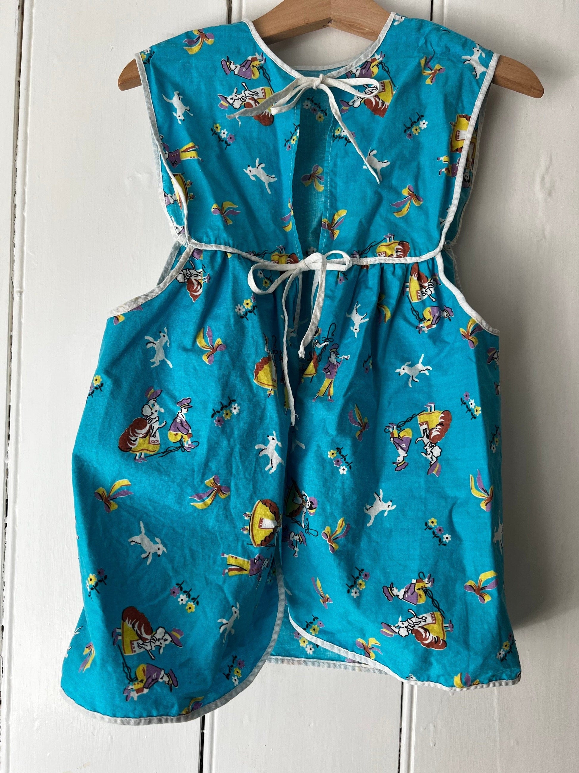 Vintage Girls Pinafore Dress - Blue Over Dress Baby Dress 2-3 years