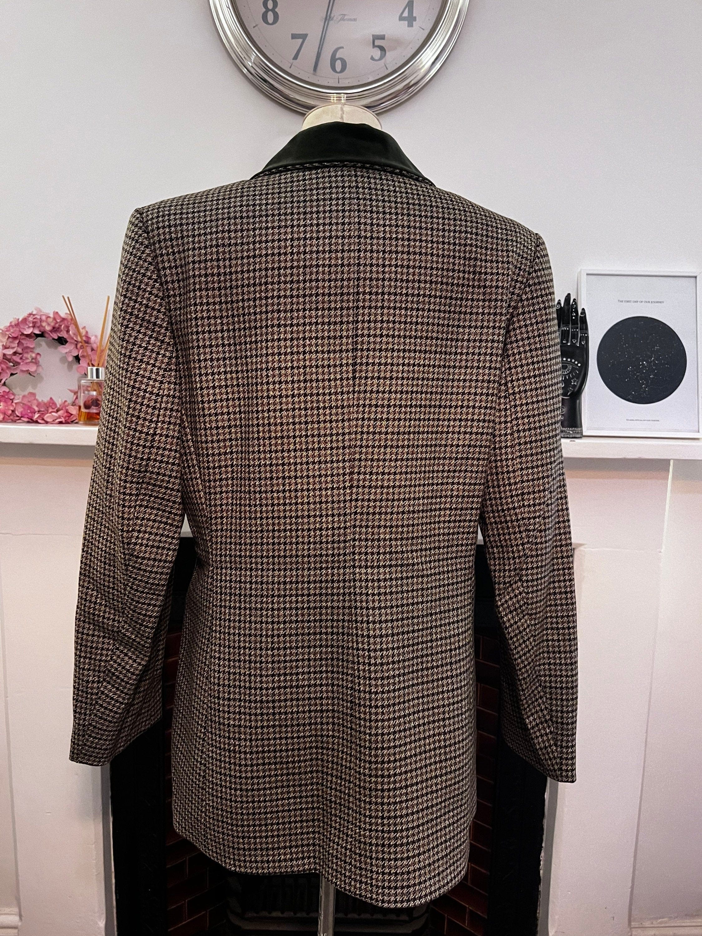 Vintage Green Tweed Blazer M&S Olive Green Tweed Houndstooth Blazer Ja ...