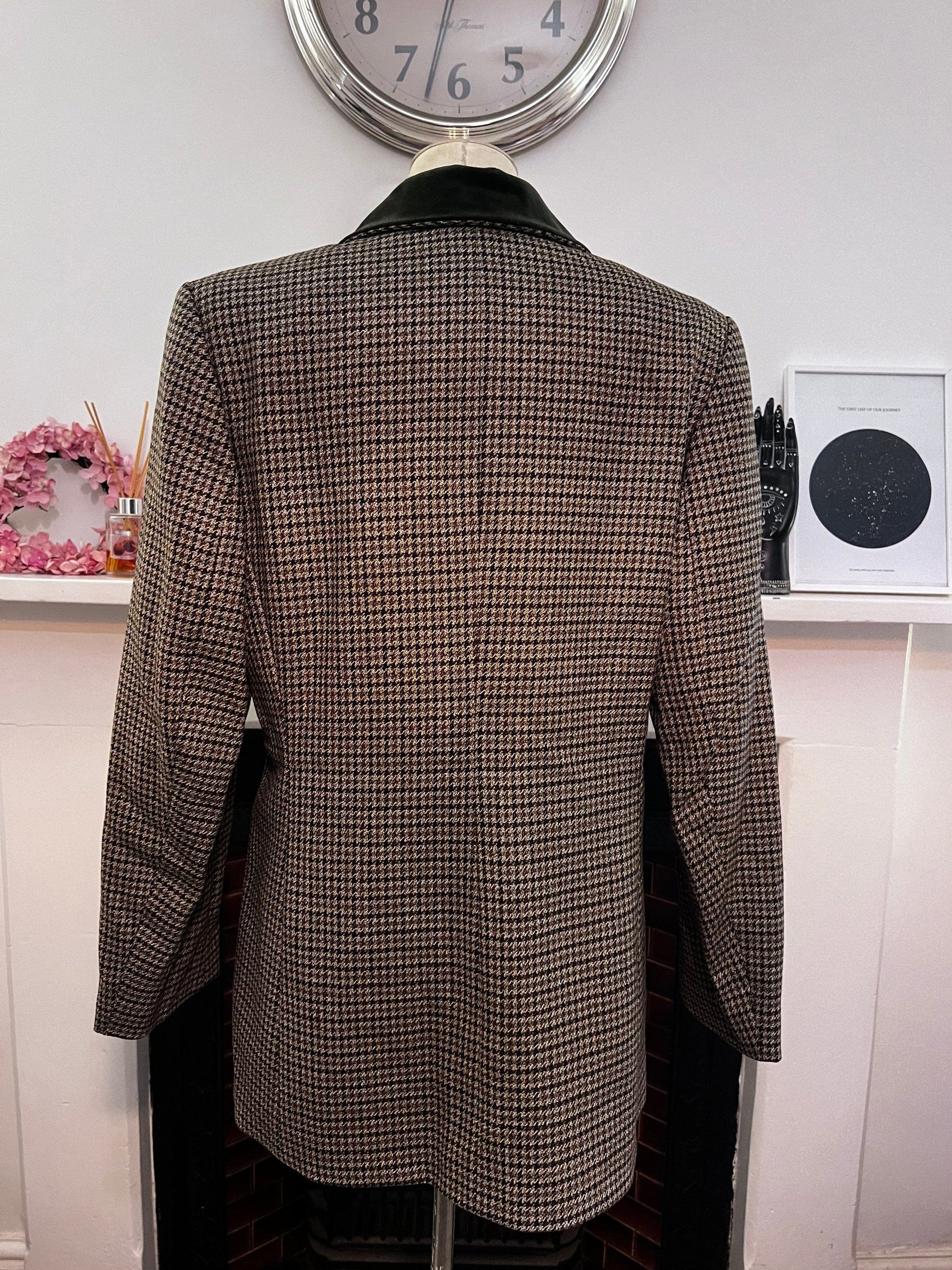 Vintage Green Tweed Blazer M&S Olive Green Tweed Houndstooth Blazer Jacket - Still includes tags from 1995 St Michael collection