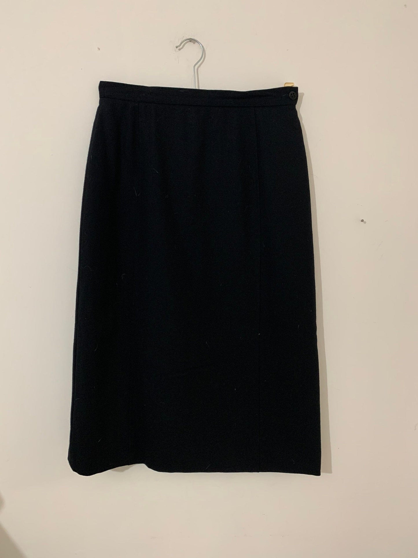 Vintage Jaeger Skirt Midi Length Classic Black pencil Skirt UK 12-14