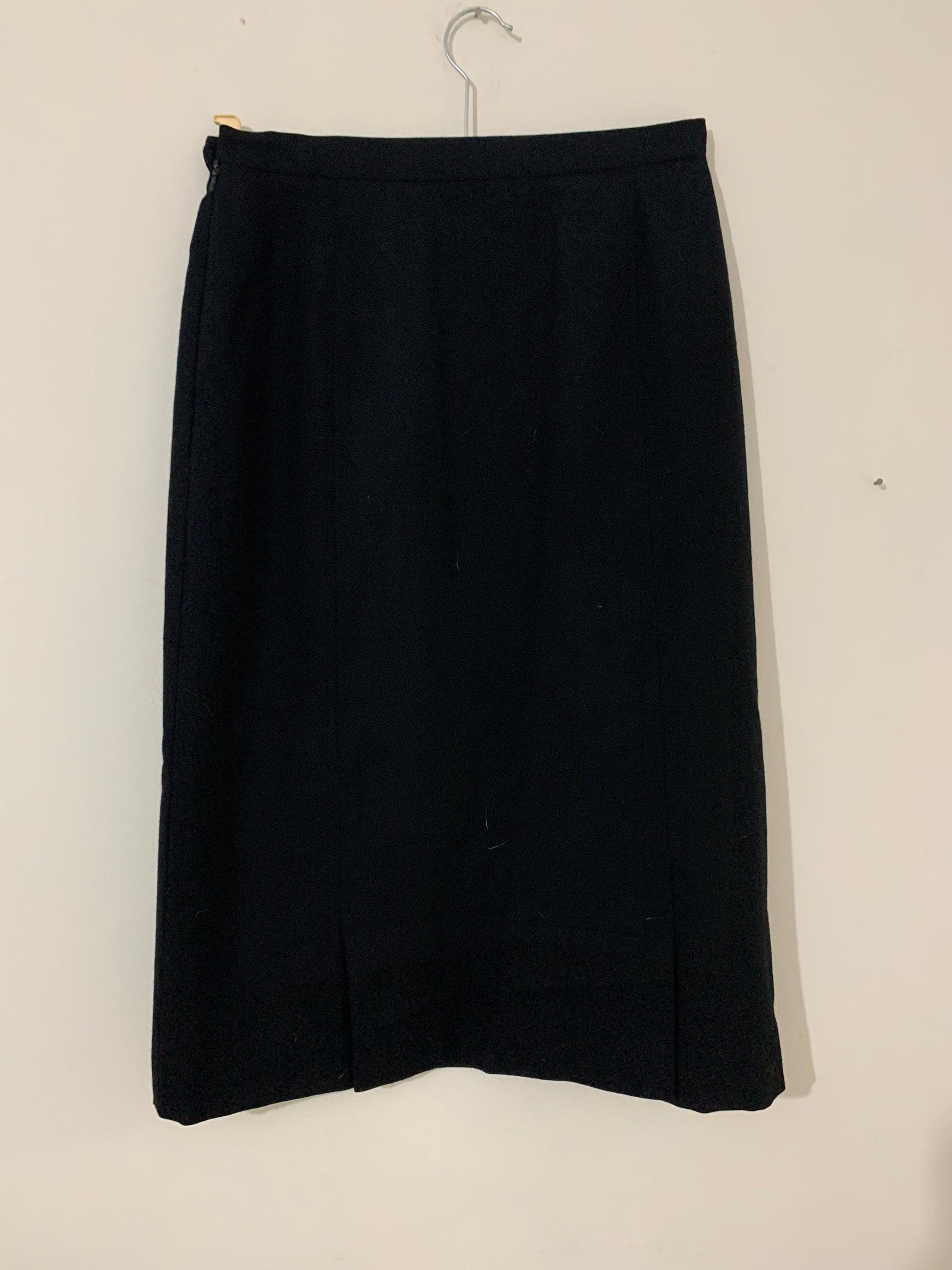 Vintage Jaeger Skirt Midi Length Classic Black pencil Skirt UK 12-14