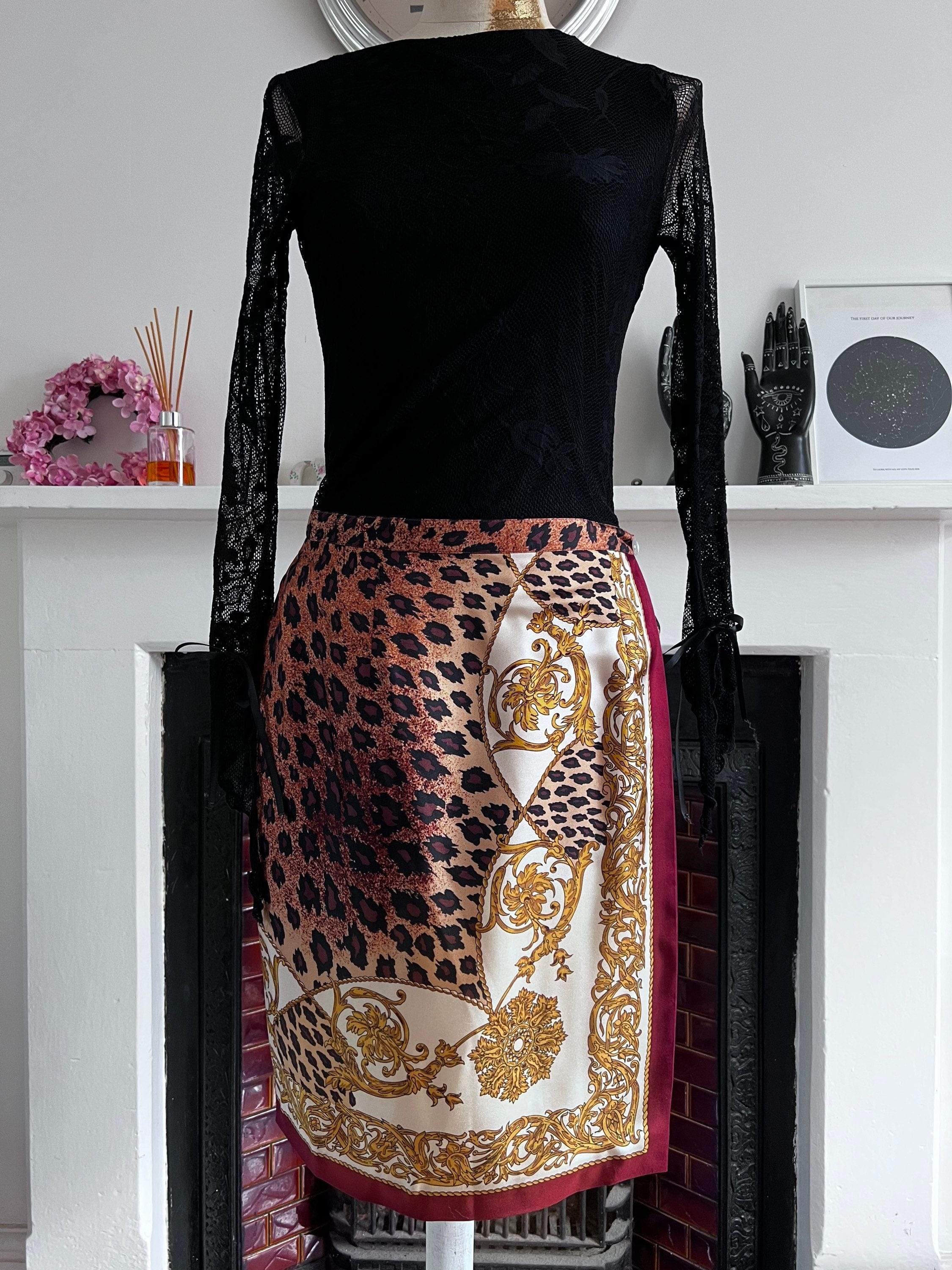 Leopard print deals wrap skirt vintage