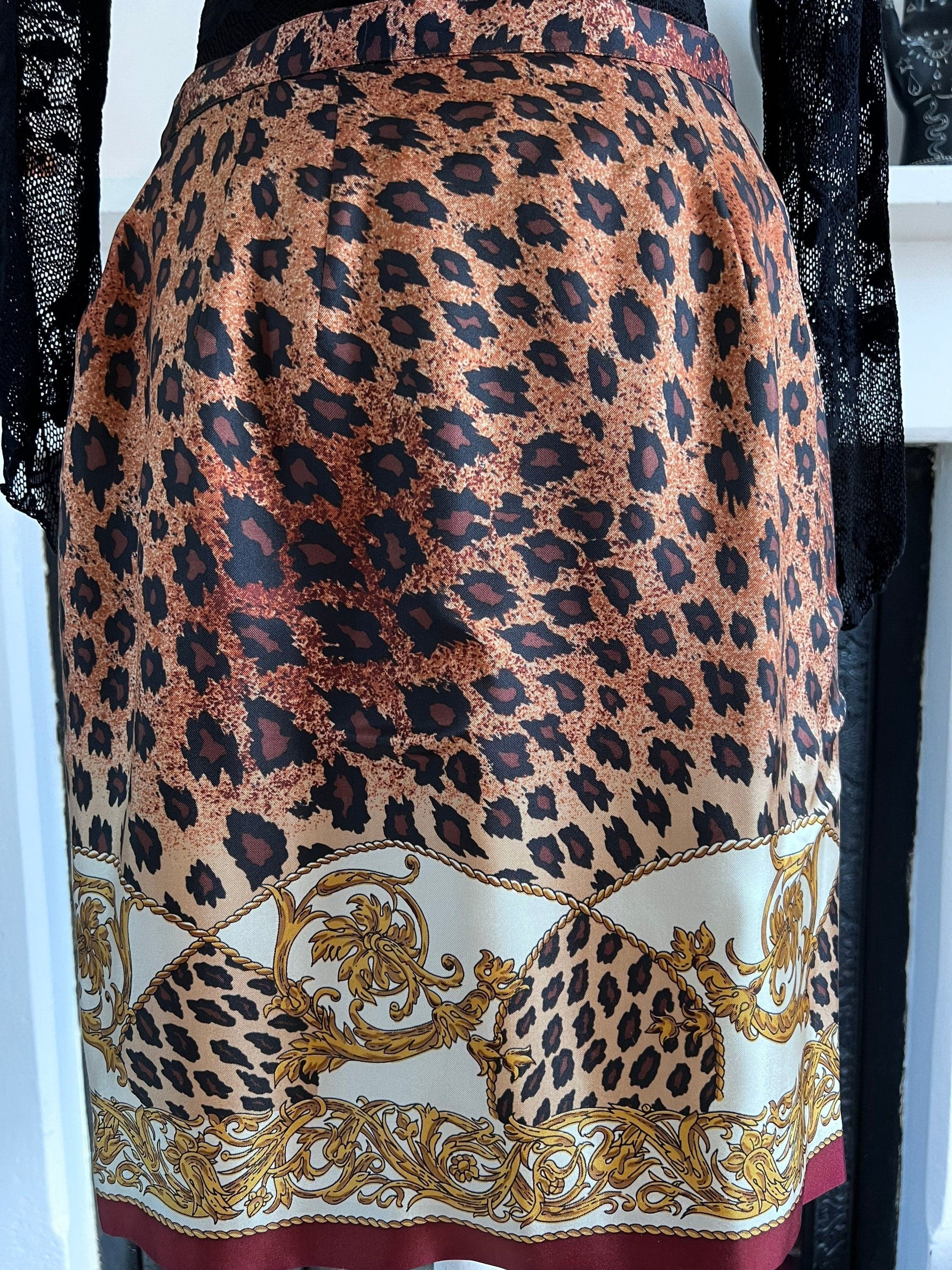 Leopard print best sale wrap skirt vintage