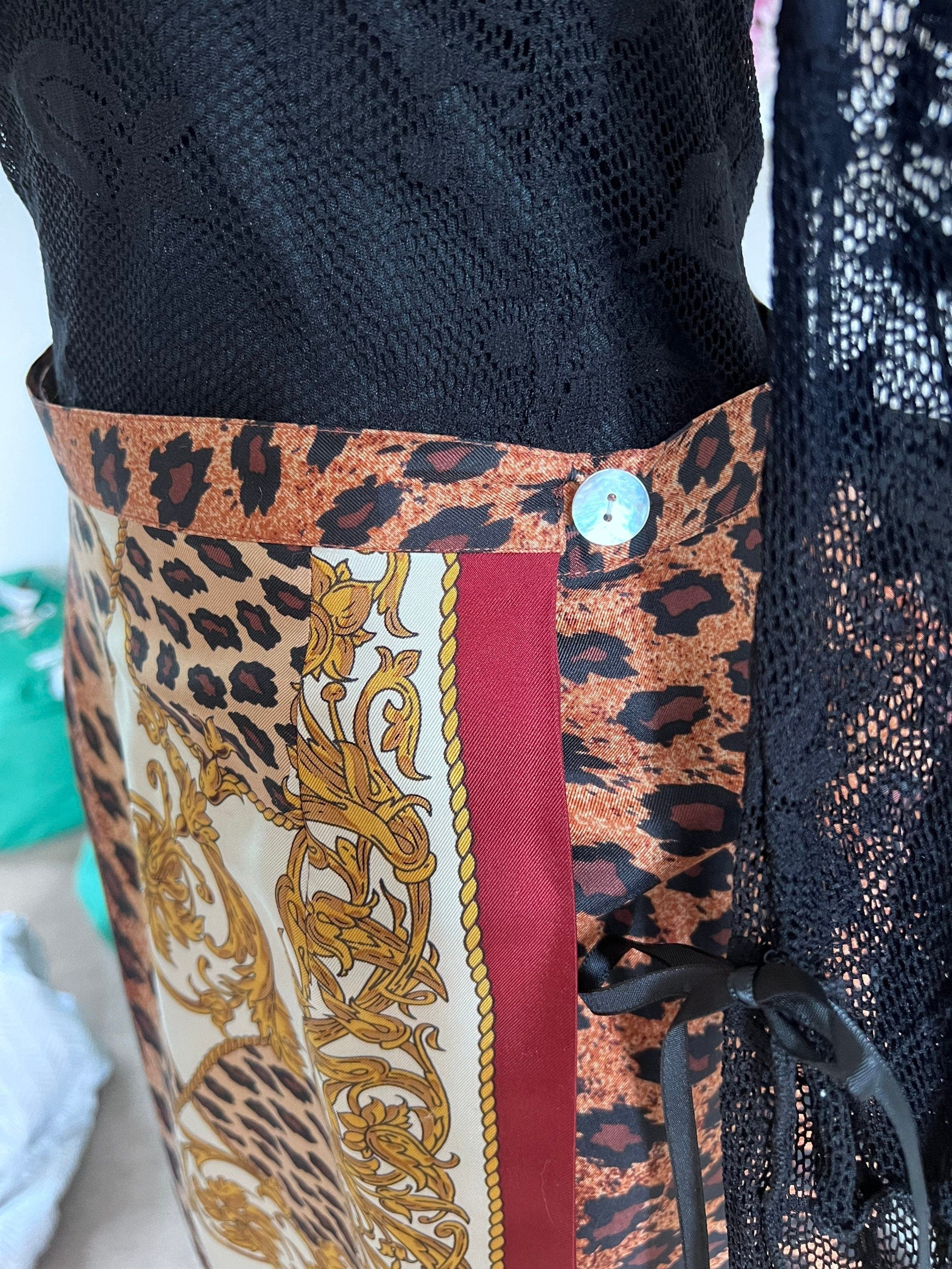 Leopard print best sale wrap skirt vintage