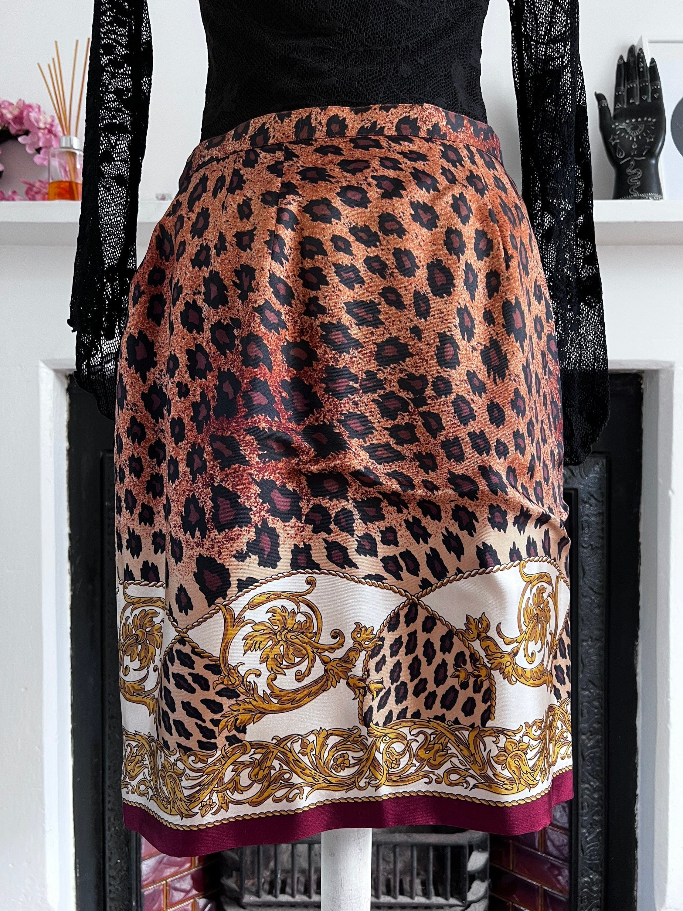 Leopard wrap sale skirt midi
