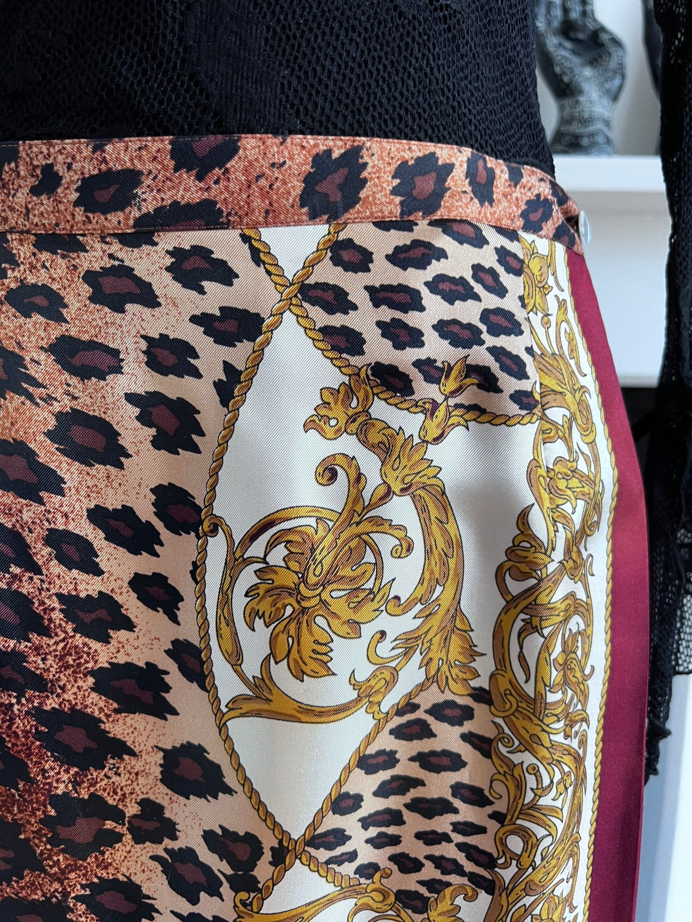 Leopard print silk sale wrap skirt