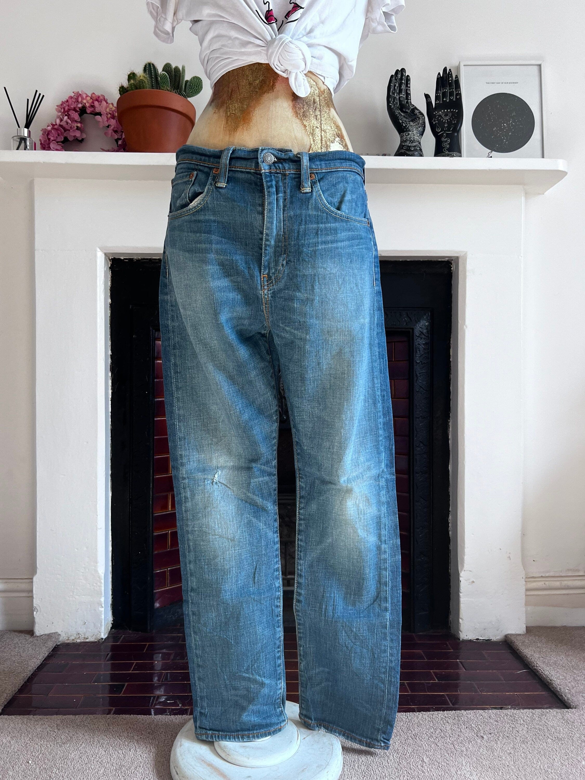 Vintage Levi Jeans Straight 522 Fit light stone wash denim jeans