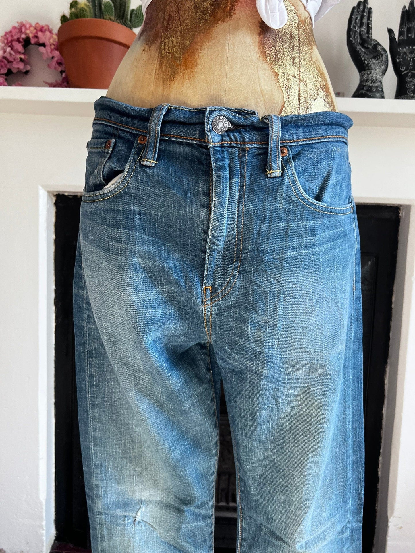 Vintage Levi Jeans Straight 522 Fit - light stone wash denim jeans  - Levi Jeans 522 W31 L30